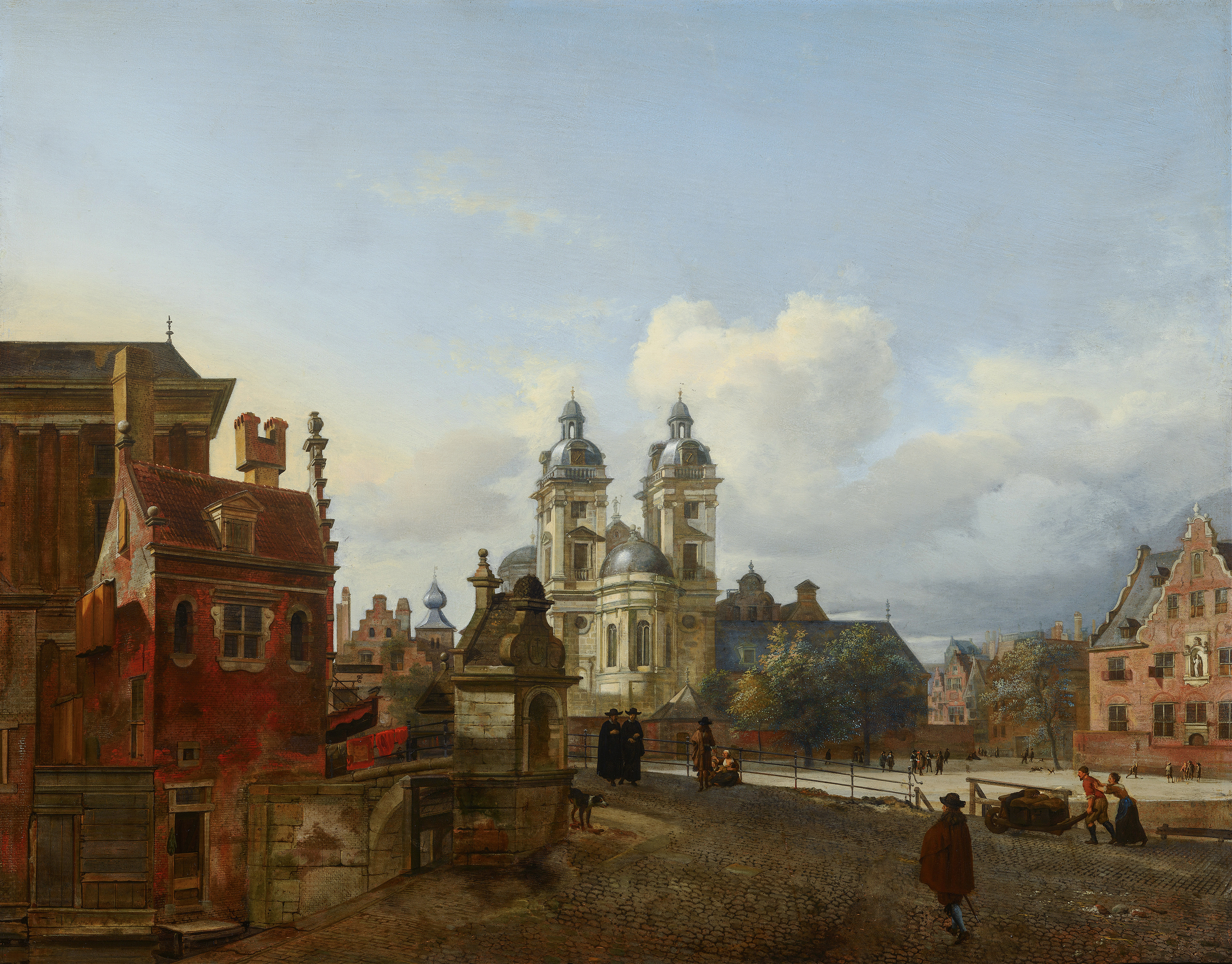 The Church of St Andrew in Düsseldorf, oil on canvas by Jan van der Heyden