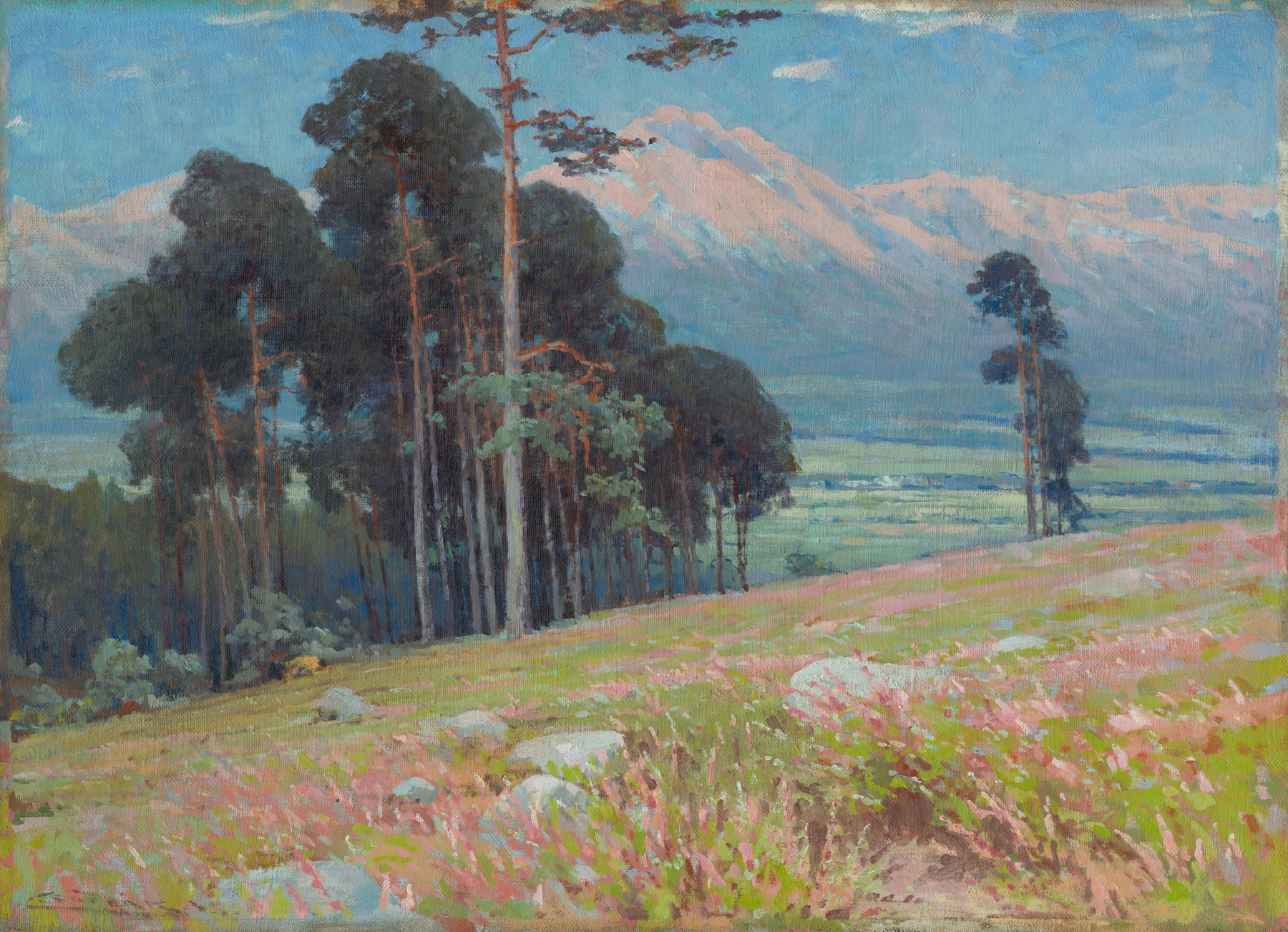 Landscape featuring snow in the Tatras by Ľudovít Čordák, Impressionism