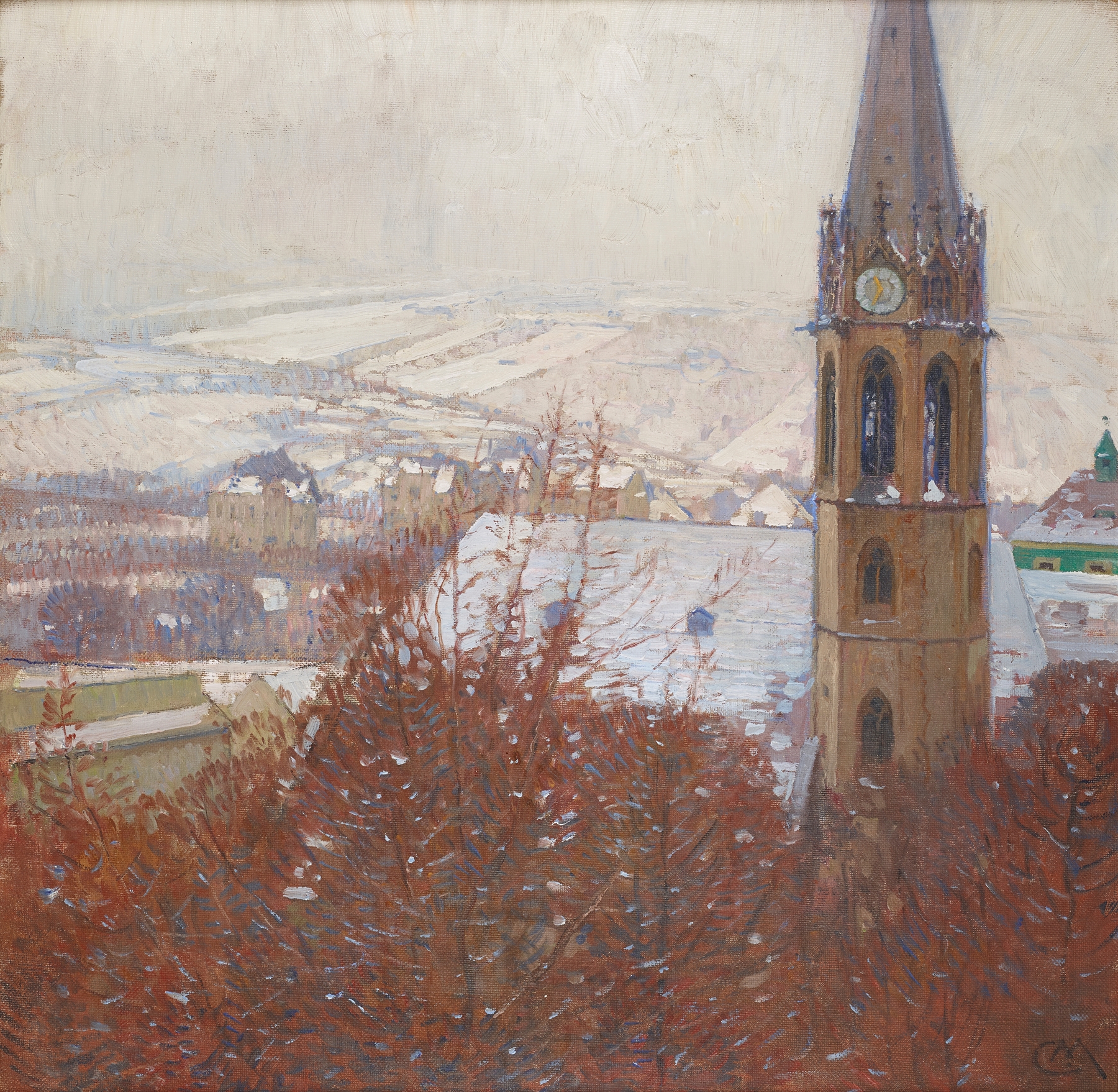 Heiligenstadt im Schnee, by Carl Moll, public domain