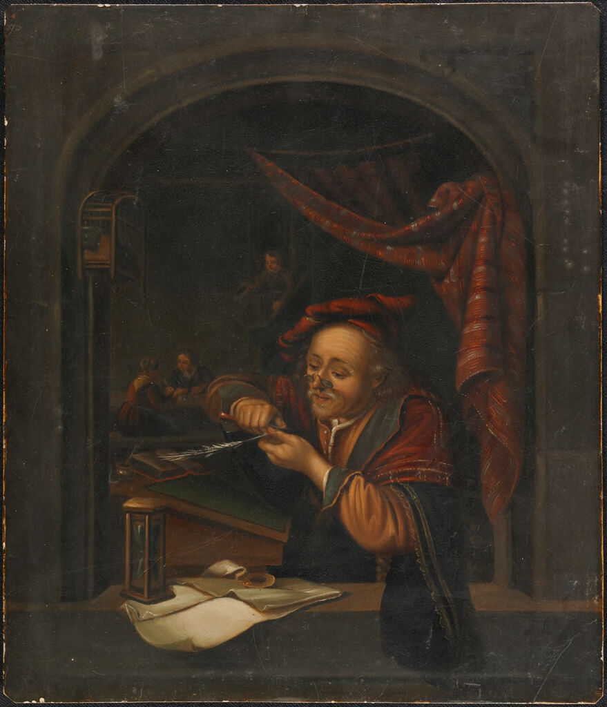The Schoolmaster, by Gerhard Dou, public domain