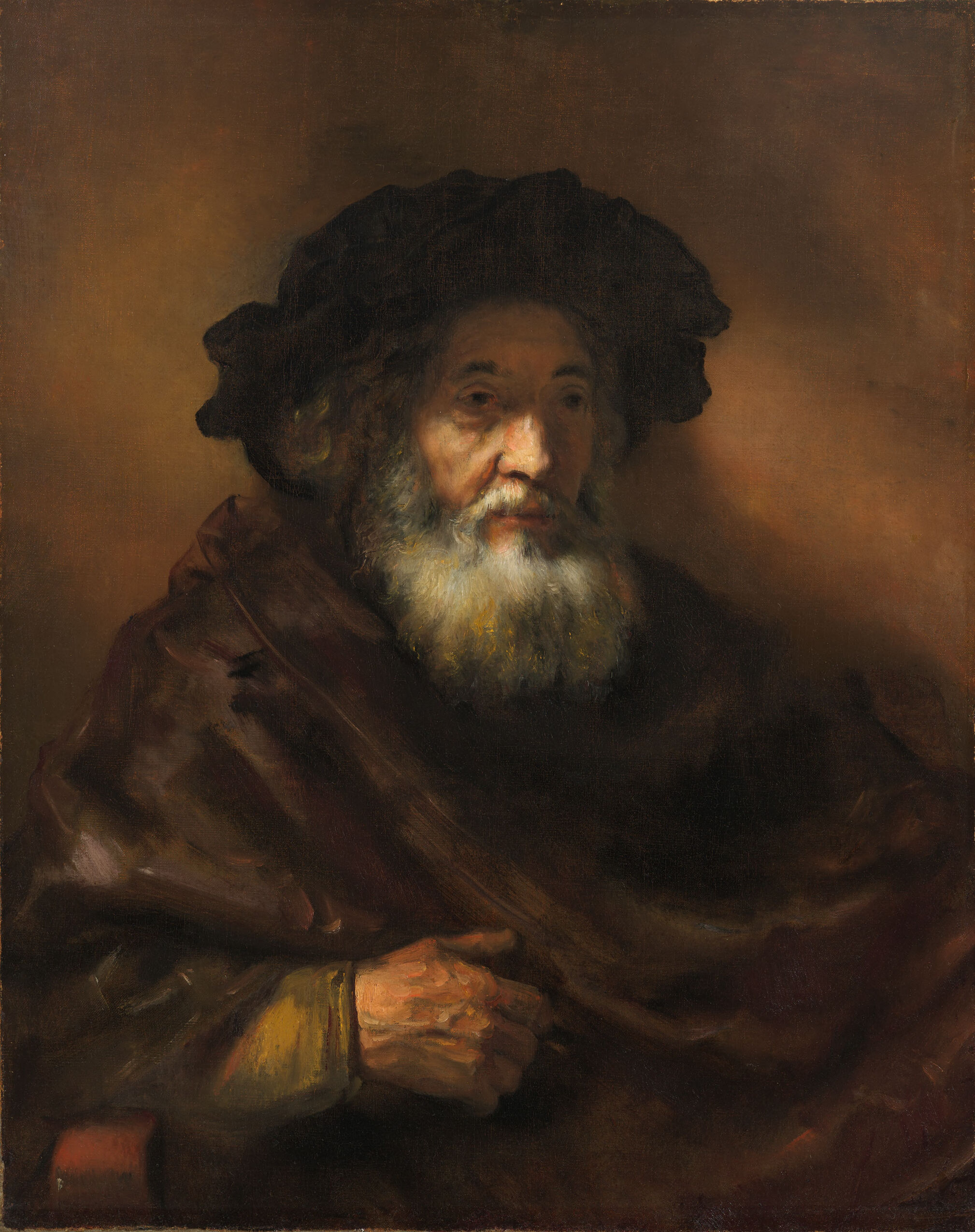Portrait of an old man, oil on canvas by Rembrandt Harmensz. van Rijn