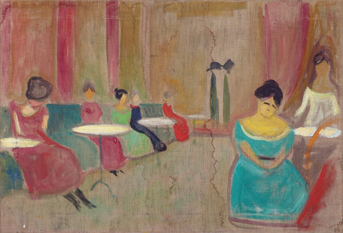 Edvard Munch's *Brothel Scene* captures a lively interior filled with figures.
