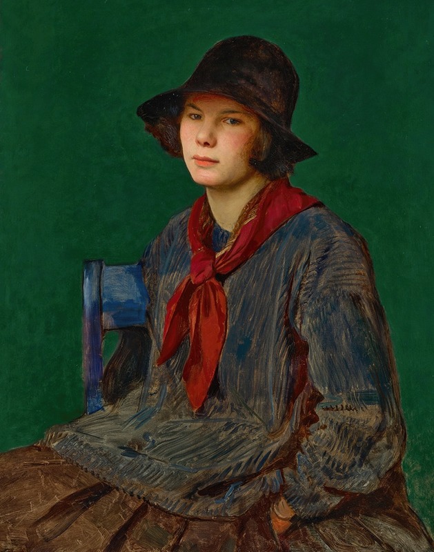 A portrait of a girl by George Spencer Watson showcasing Victorian style.