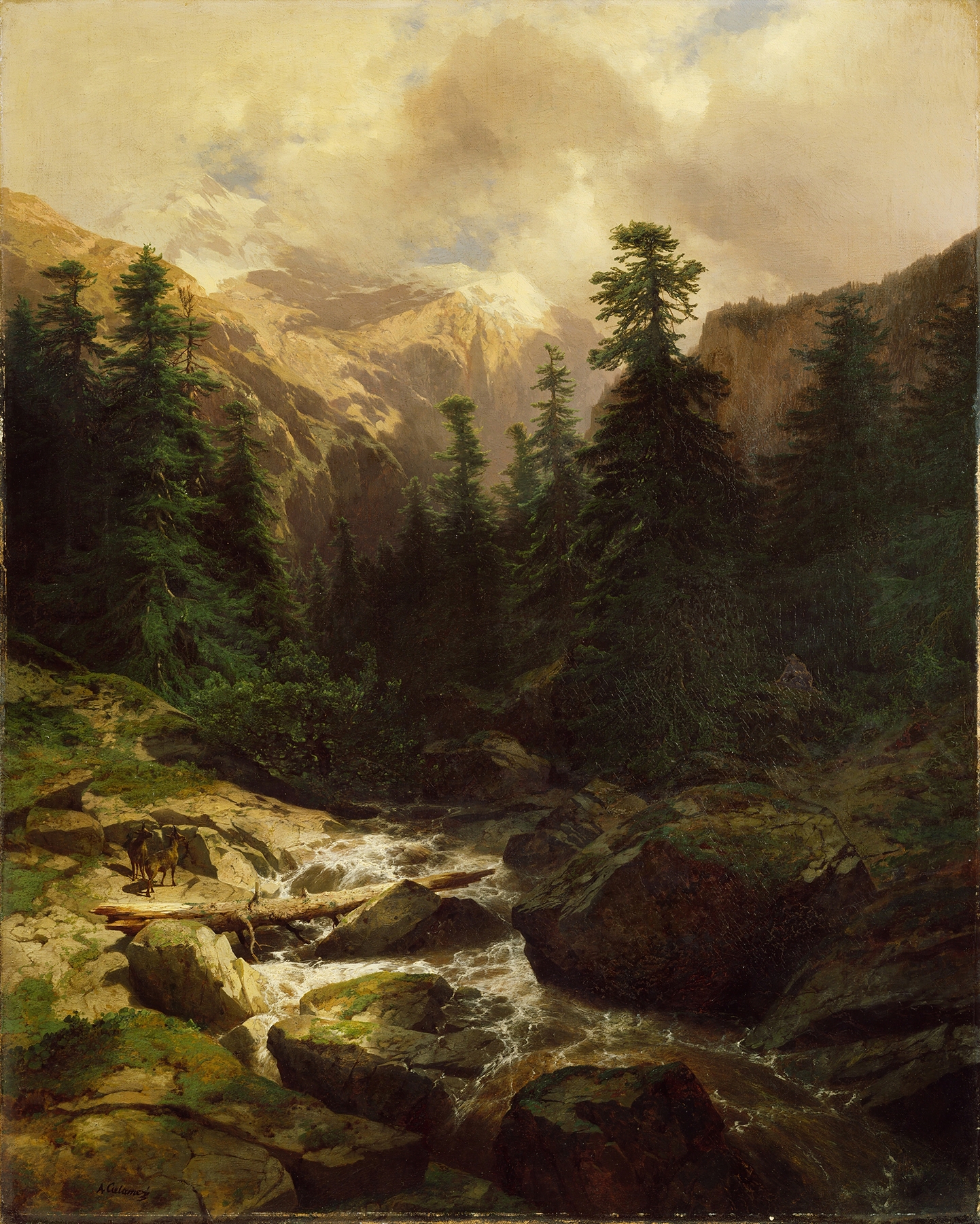 Souvenir of Rosenlaui, Switzerland, by Alexandre Calame, public domain