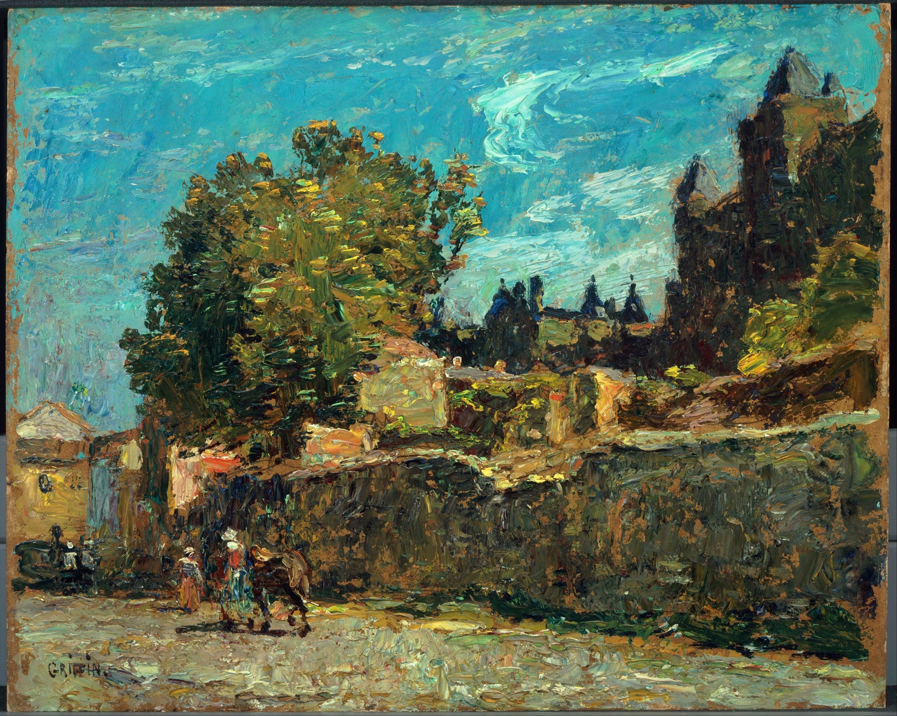 Landscape of Carcassonne by Walter Griffin, impressionist style