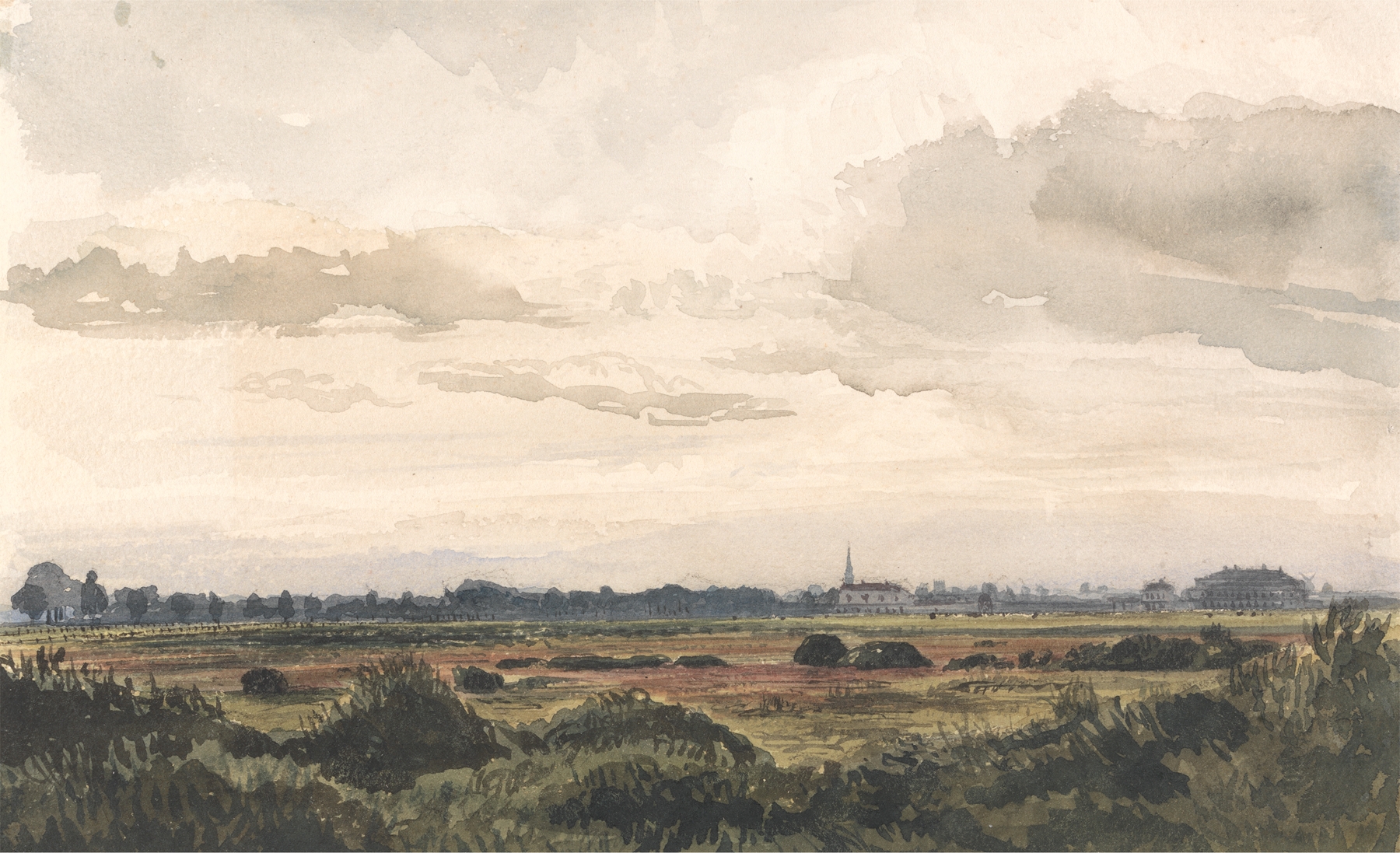 Landscape of Doncaster Racecourse, oil painting by Thomas Baker