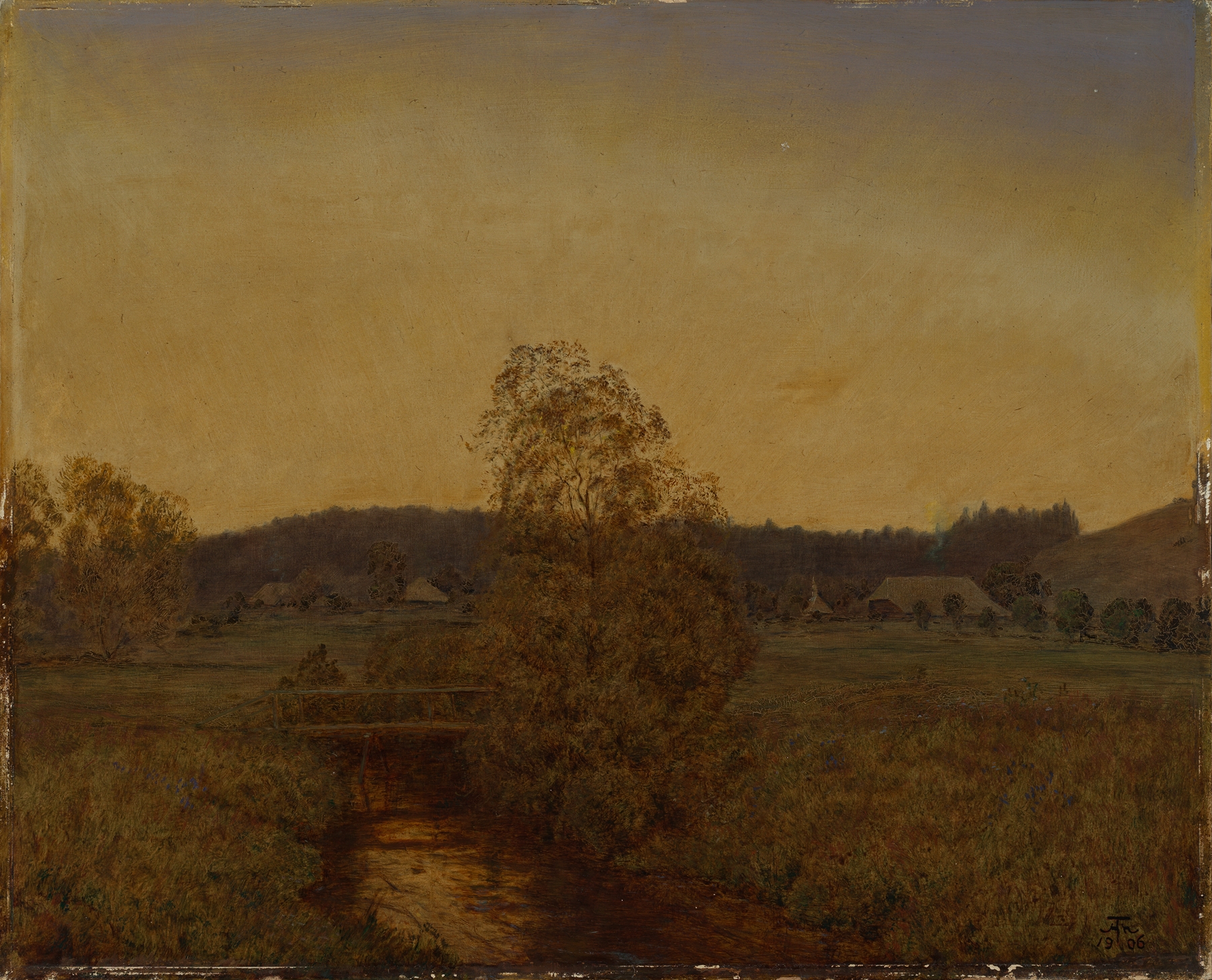 Twilight landscape with a radiant star by Hans Thoma, oil painting