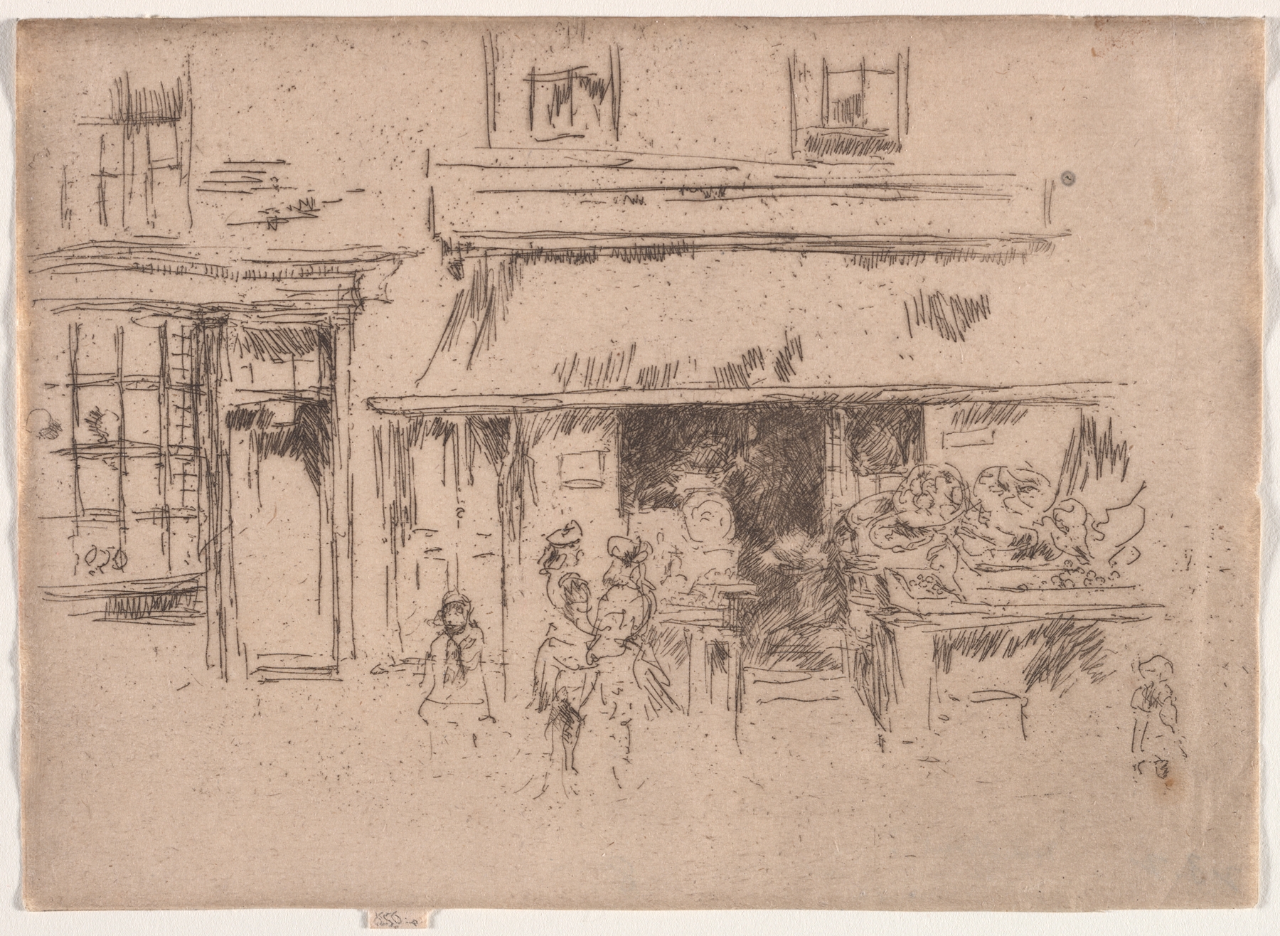 Exeter Street, by James Abbott McNeill Whistler, public domain