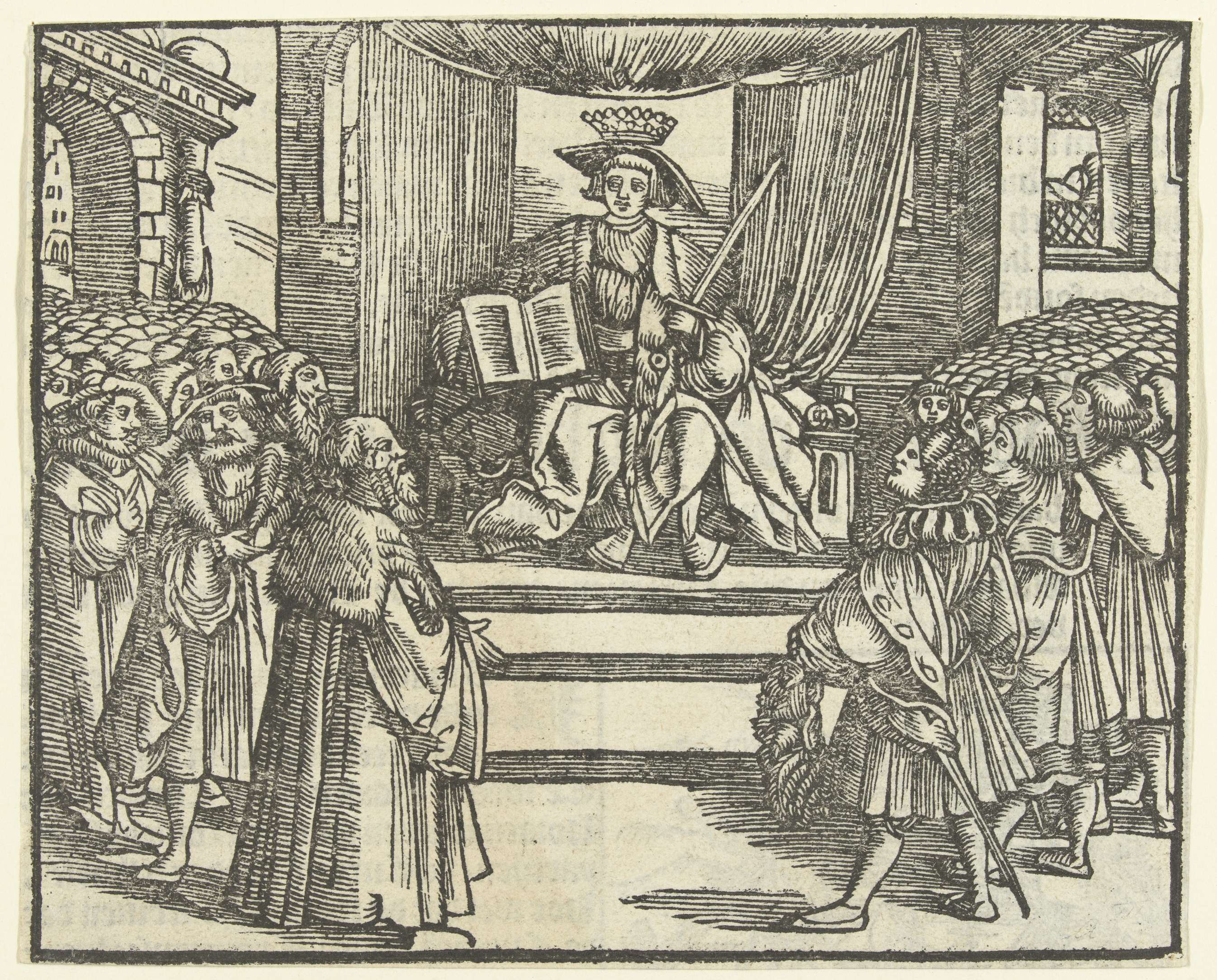 Portrait of a regal figure on a throne, paper, Unknown Artist
