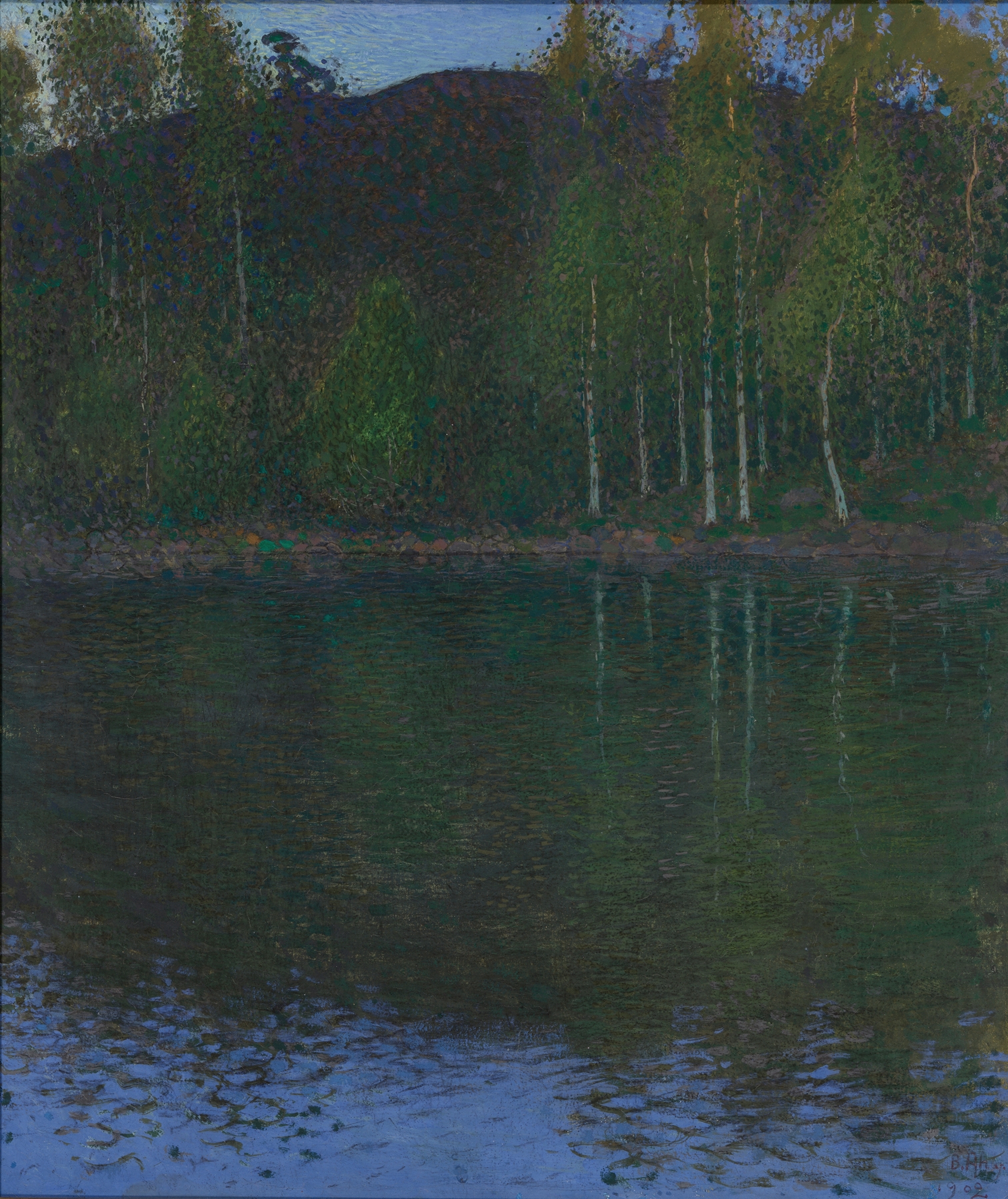 Marine scene with swirling hues by Björn Ahlgrensson, oil painting
