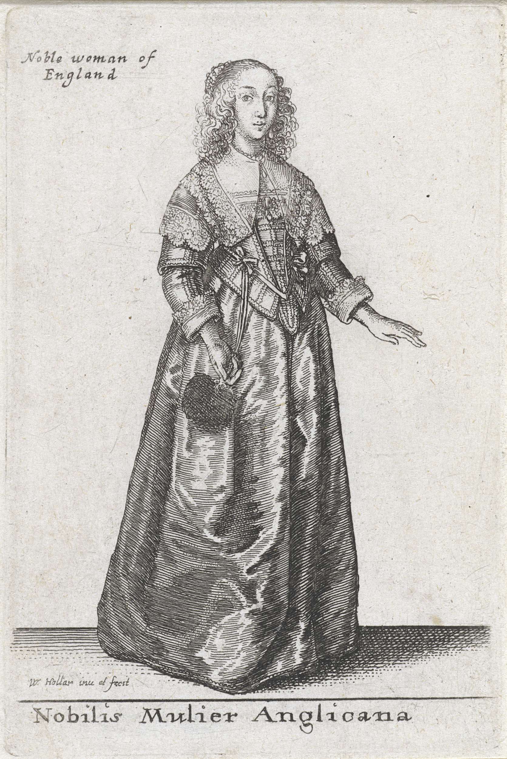 Etching by Wenceslaus Hollar depicting a noble woman of England