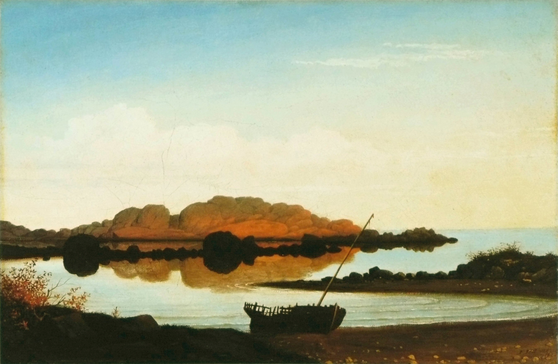 Marine scene of Brace’s Rock, Brace’s Cove by Fitz Henry Lane, oil on canvas