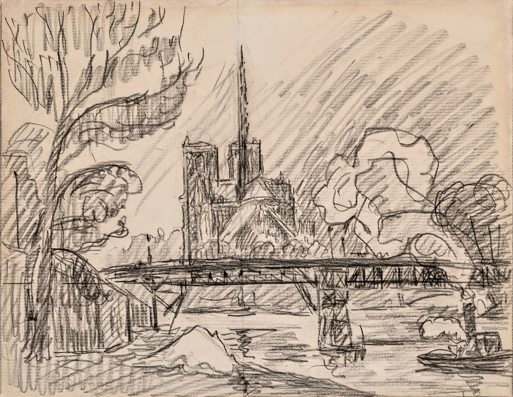 Paris. Notre-Dame, by Paul Signac, public domain