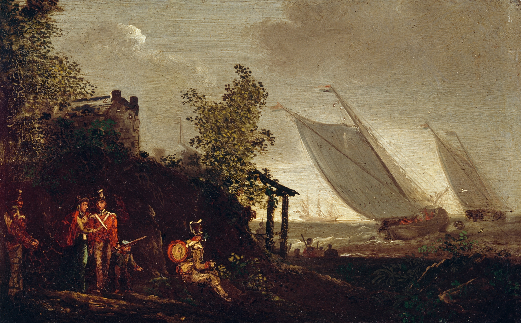 Landscape of Killala Bay by William Sadler the Younger, oil painting