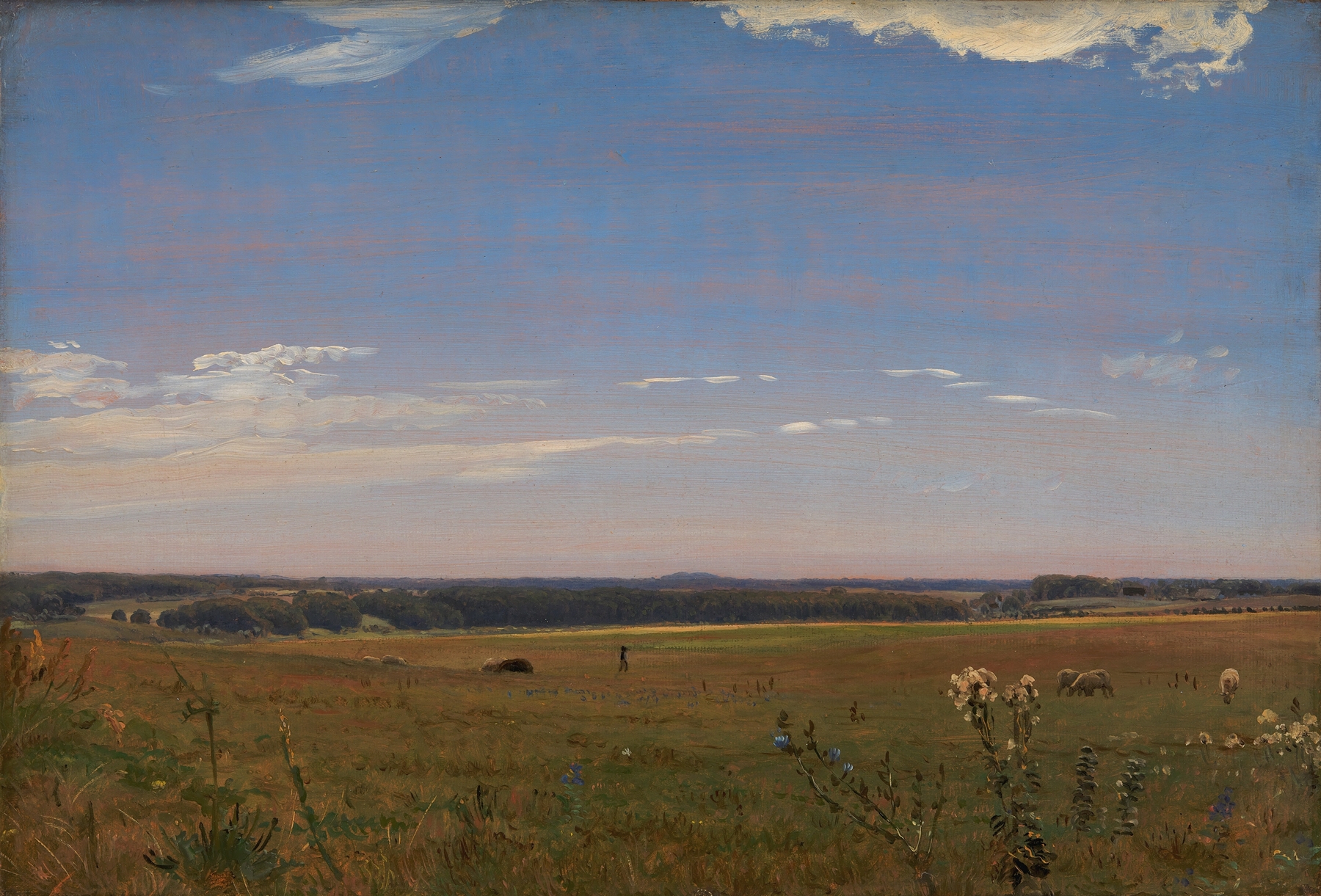 Landscape featuring Beldringe manor, oil painting by P. C. Skovgaard