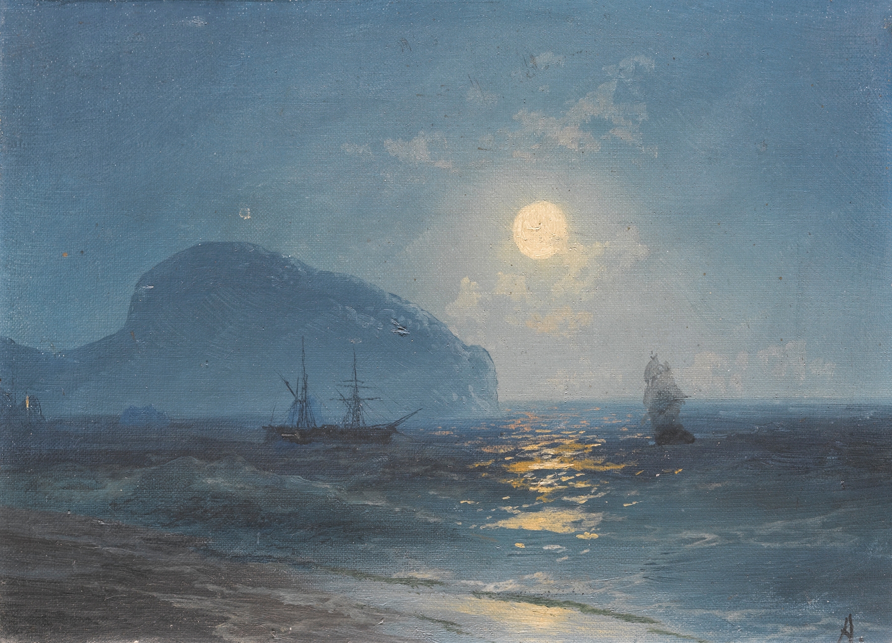 Moonlight, by Ivan Konstantinovich Aivazovsky, public domain
