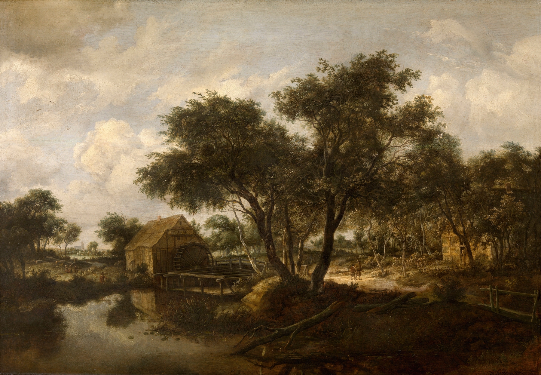Water Mill, by Meindert Hobbema, public domain