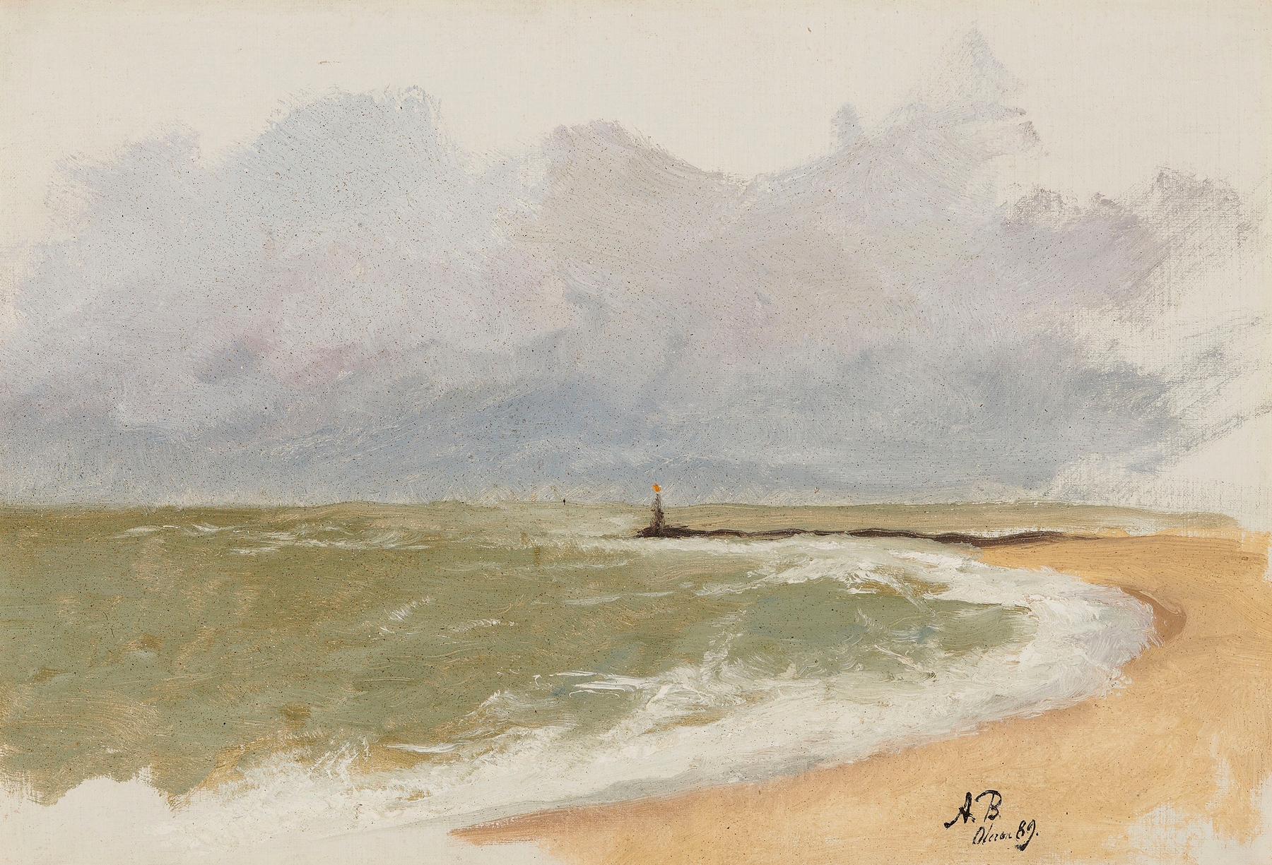 Seaside marine scene by Anna Bilińska-Bohdanowicz, oil painting