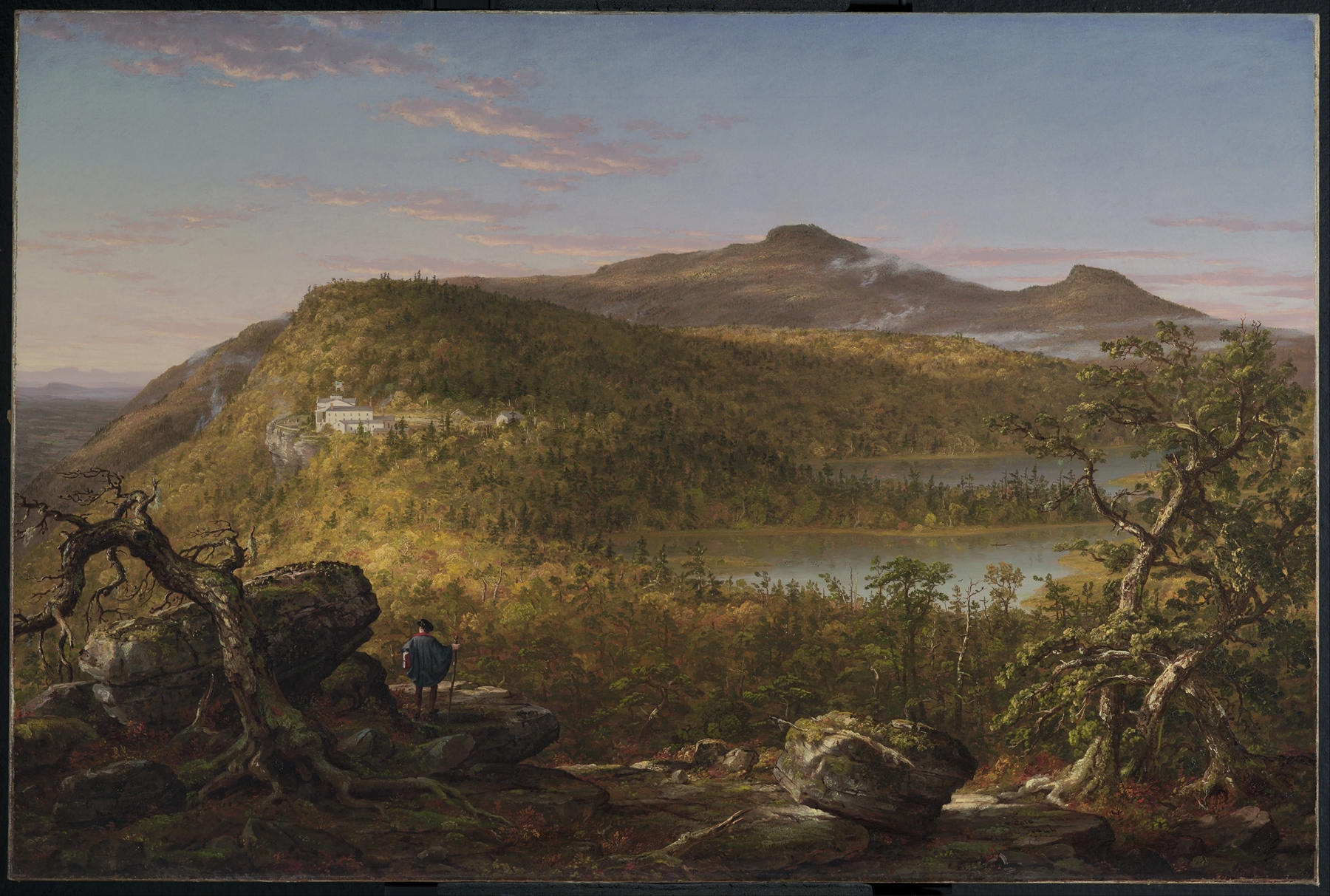 A View of the Two Lakes and Mountain House, Catskill Mountains, Morning, by Thomas Cole, public domain