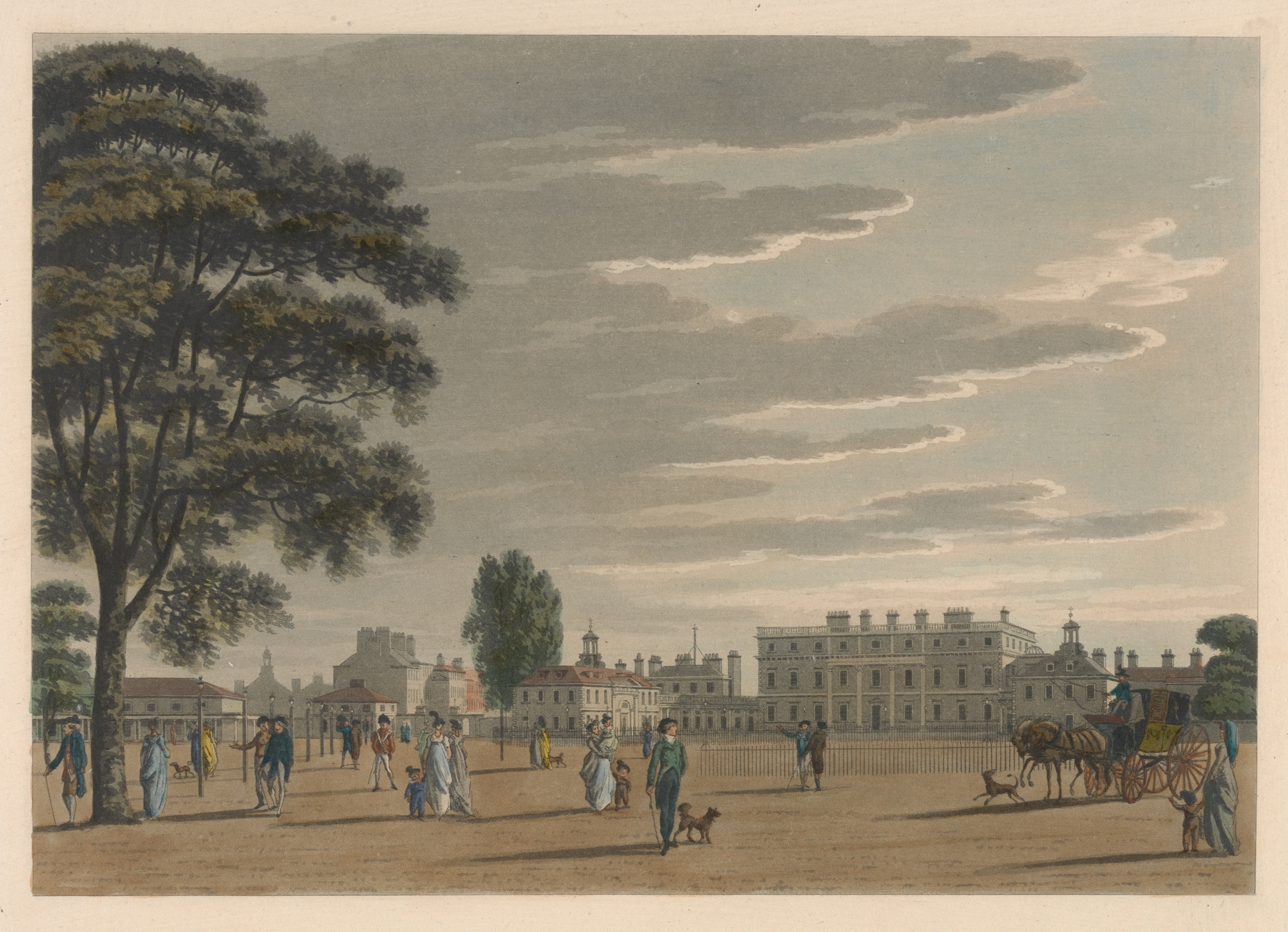 The Queen’s Palace, by Thomas Malton, public domain