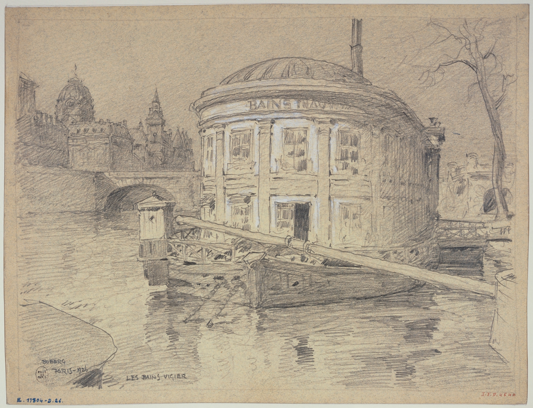 Les bains Vigier au Pont-Neuf, by Ferdinand Boberg, public domain