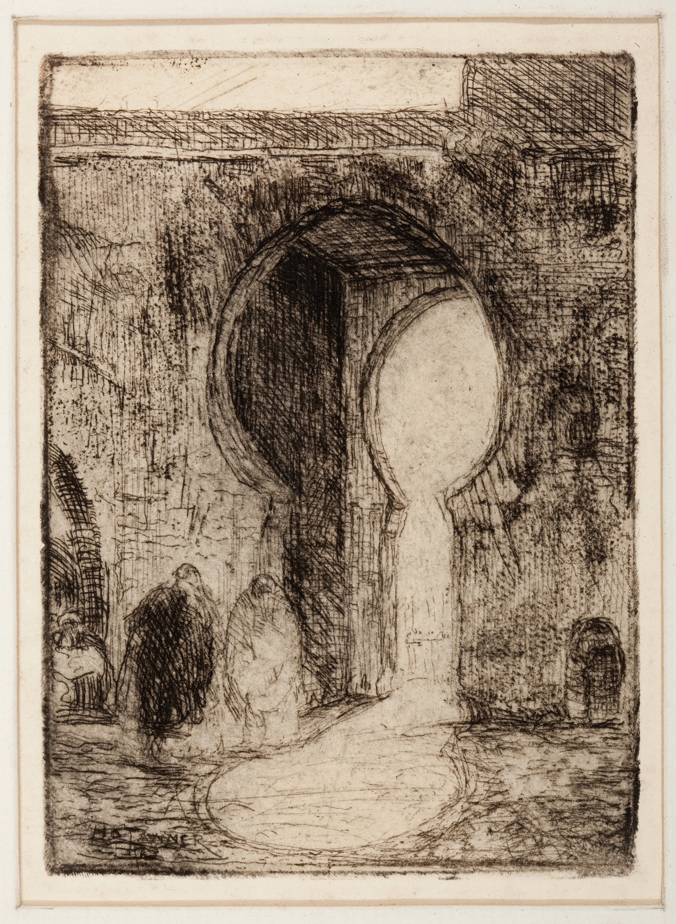 Gate of Tangiers by Henry Ossawa Tanner, depicting an ornate archway in warm light.