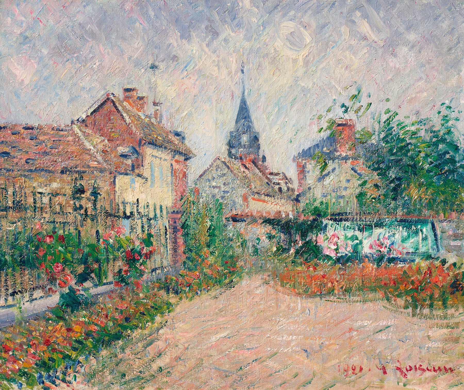 Vue de Saint-Cyr-du-Vaudreuil, Eure by Gustave Loiseau, oil painting depicting an autumn landscape.