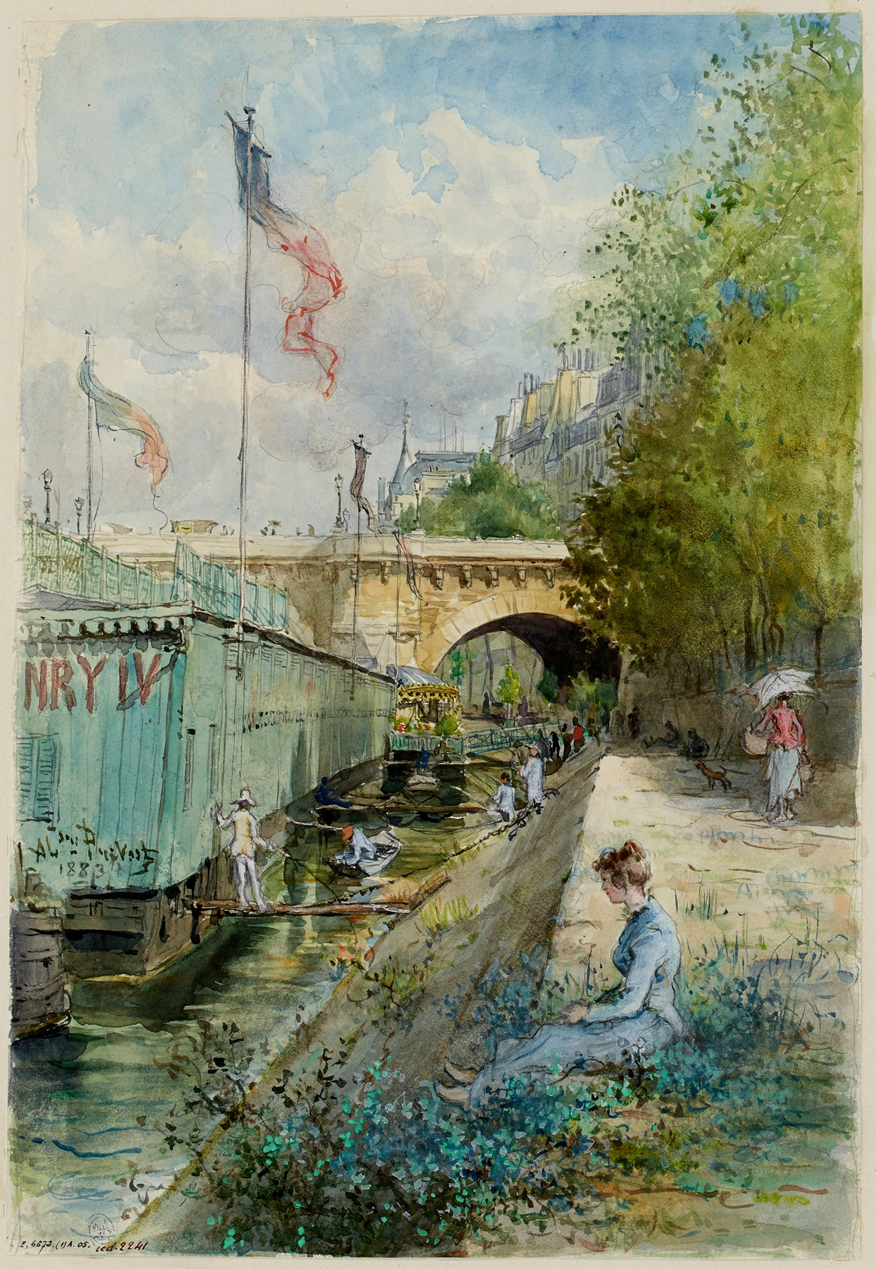 Marine scene depicting water ripples by Alexandre Prévost, Impressionism