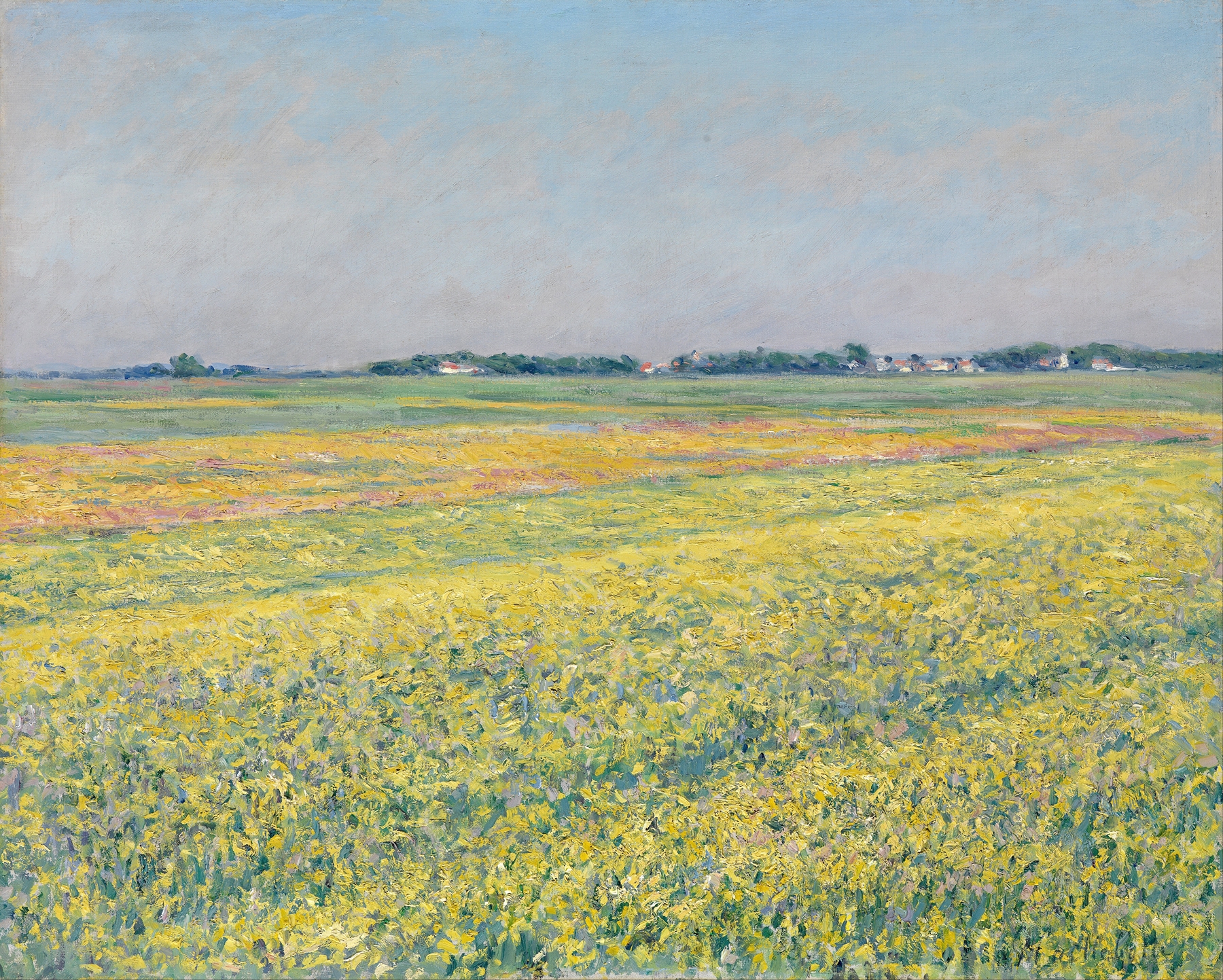 The plain of Gennevilliers, yellow fields, by Gustave Caillebotte, public domain
