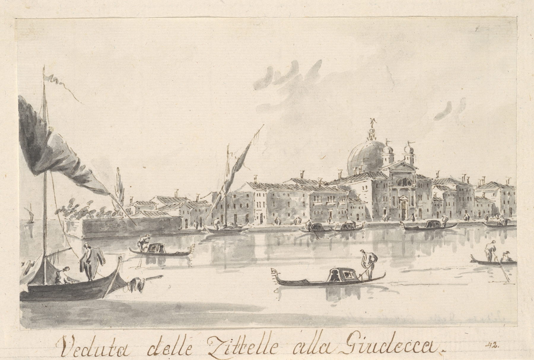 The Church of the Zitelle on the Giudecca, by Giacomo Guardi, public domain