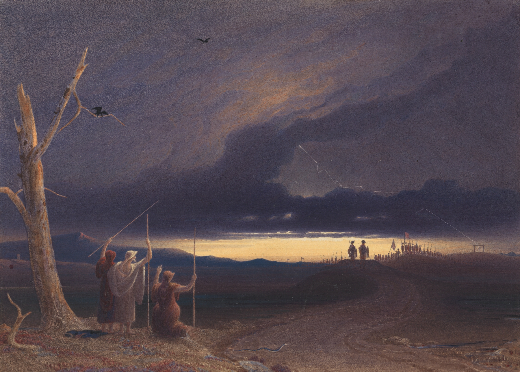 Macbeth and Banquo on the Heath, oil on canvas by George Fennell Robson