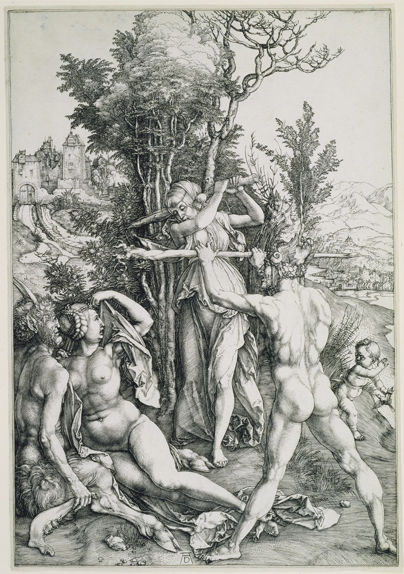 This painting depicts the struggle between virtue and pleasure in the presence of Hercules.