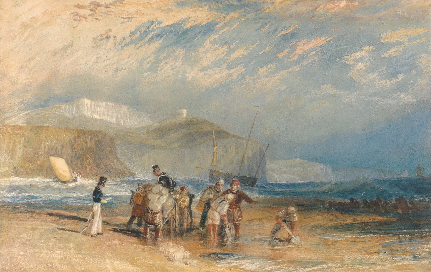 Marine scene of Folkestone Harbour and Coast to Dover, oil painting by Joseph Mallord William Turner