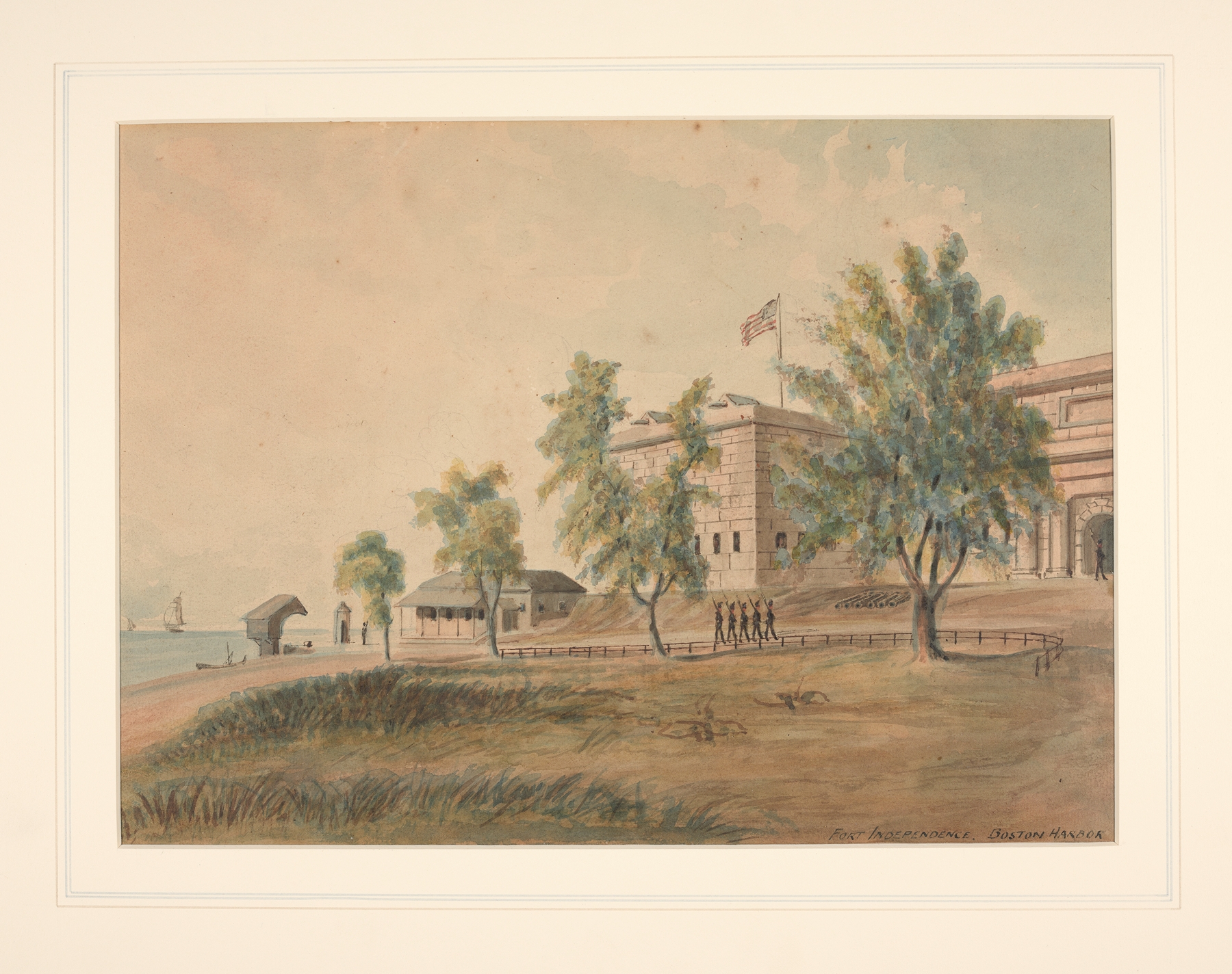 Landscape of Fort Independence in Boston Harbor, oil on canvas by Benjamin Champney