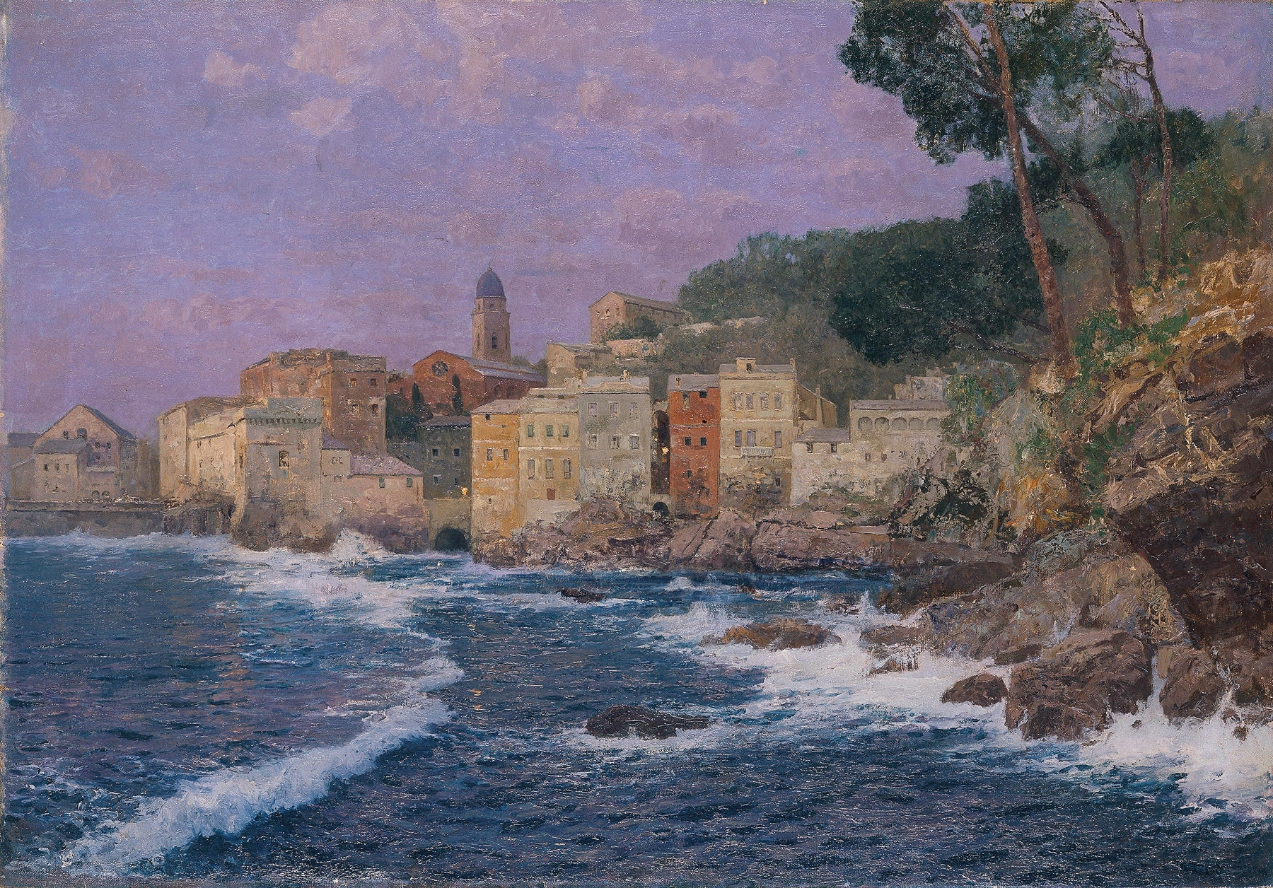 Stadt an der Riviera, by Alfred Zoff, public domain