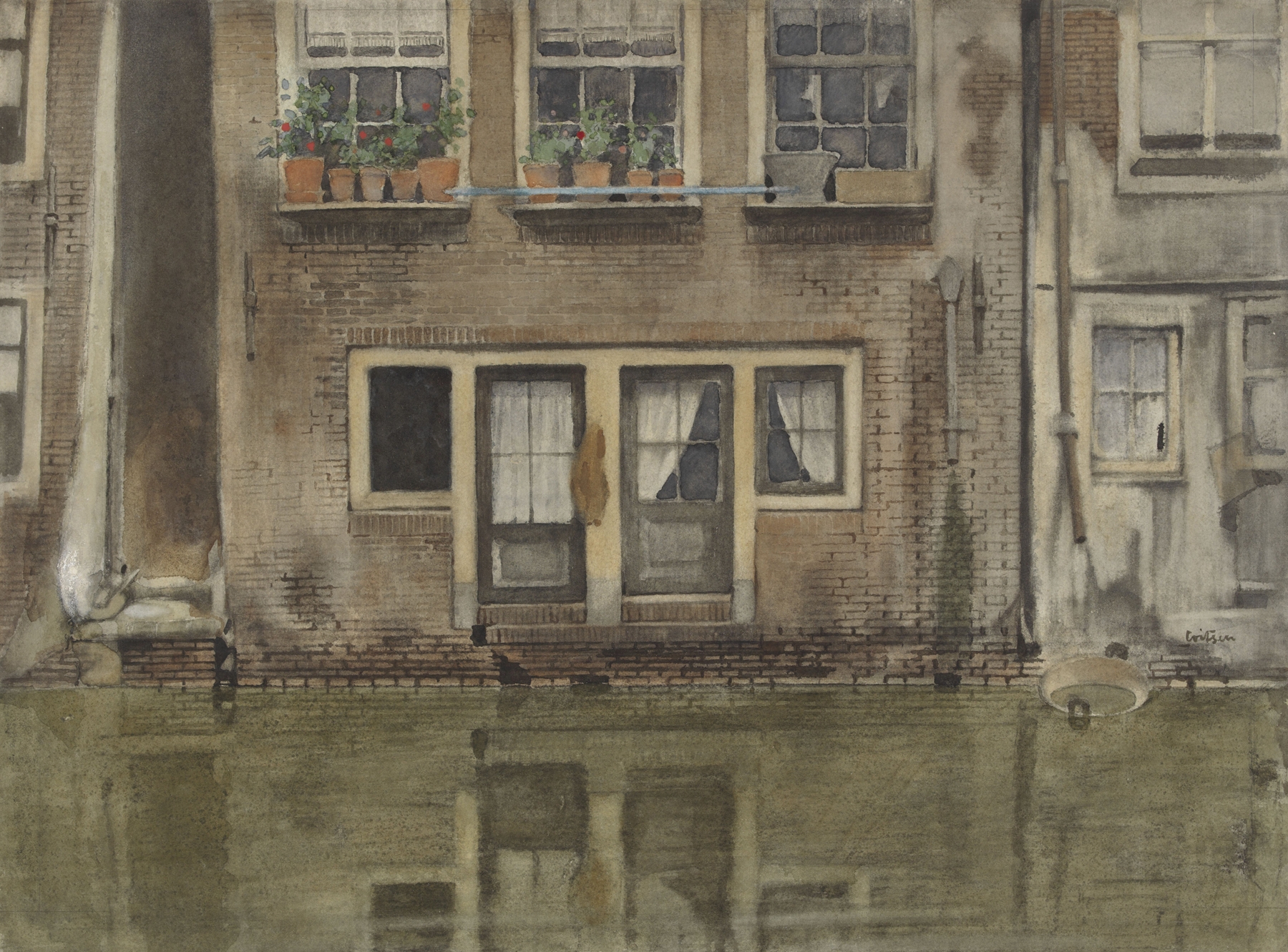 Huizen aan een gracht te Amsterdam, by Willem Witsen, public domain