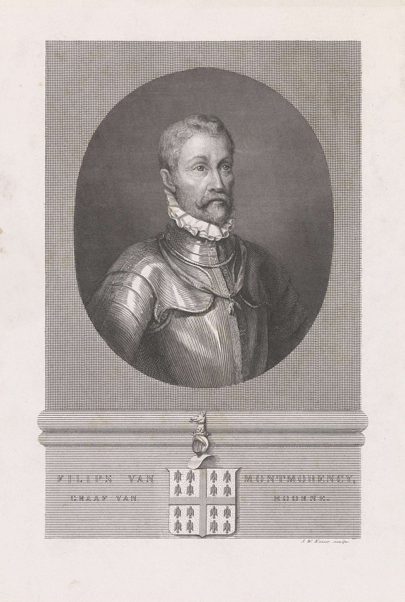 Portrait of Count of Horne by Johann Wilhelm Kaiser, etching