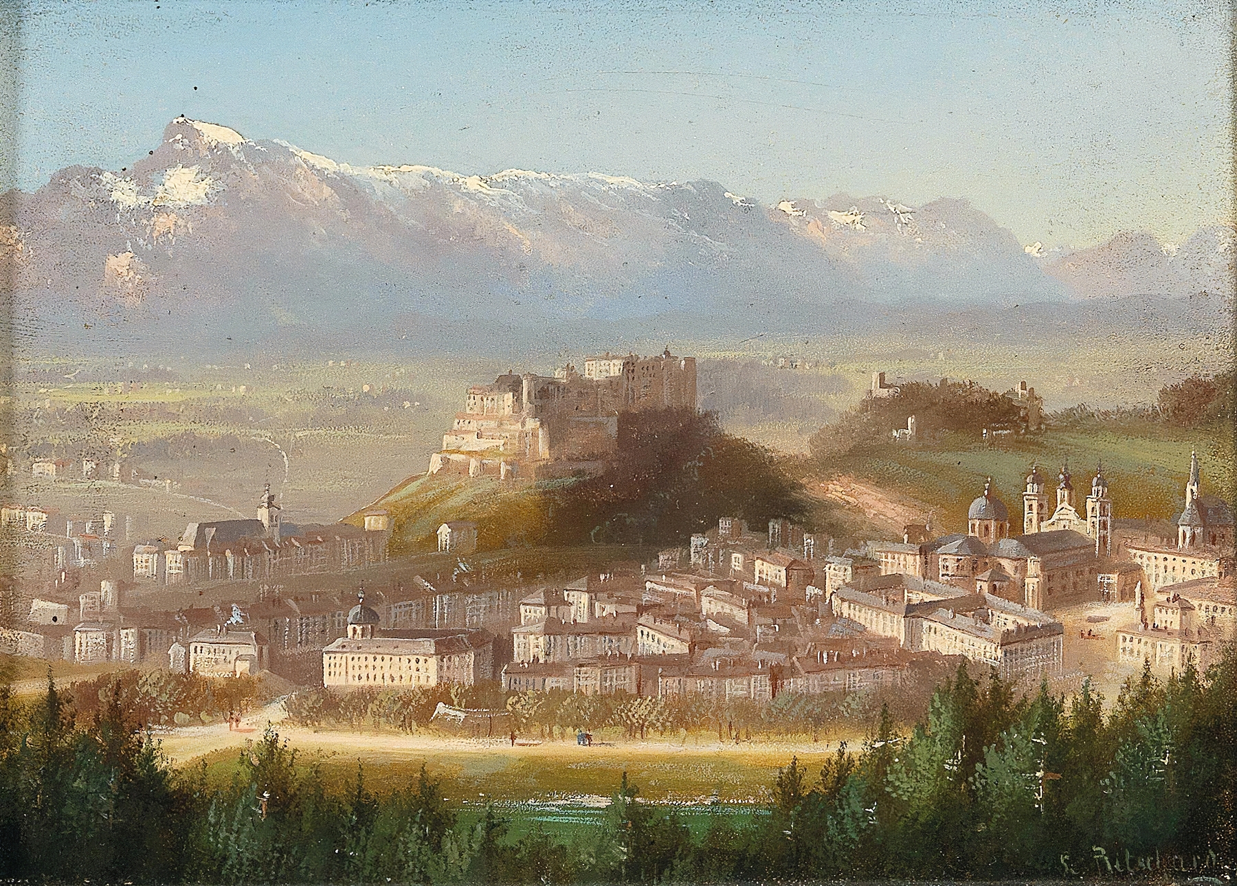 View of Salzburg, by Hubert Sattler, public domain