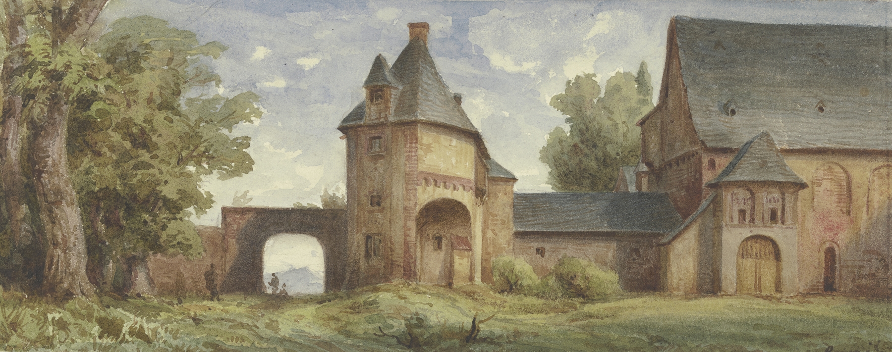 Cloister ruins in oil on canvas by Peter Burnitz