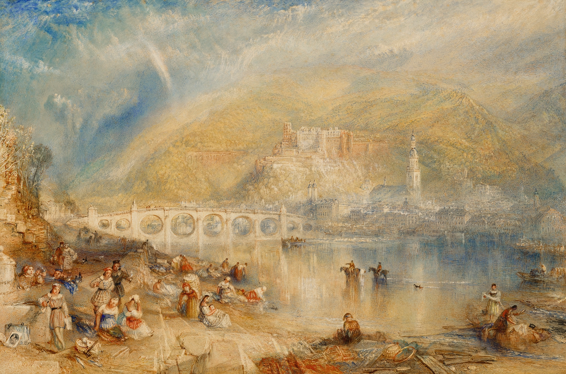Heidelberg, with a Rainbow, by Joseph Mallord William Turner, public domain