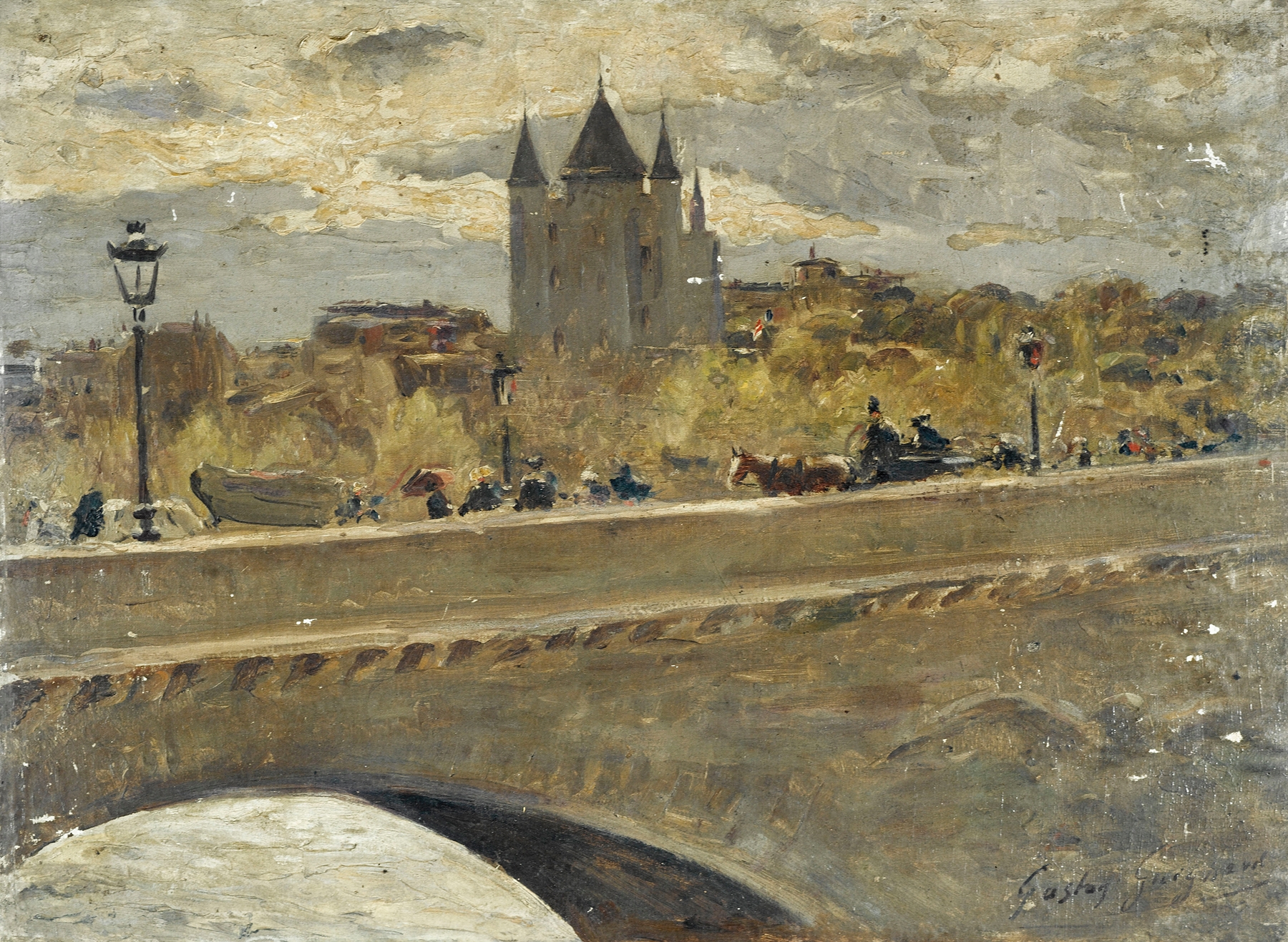 La tour du Temple reconstituée pour l’Exposition de 1889, oil painting by Alexandre Gaston Guignard