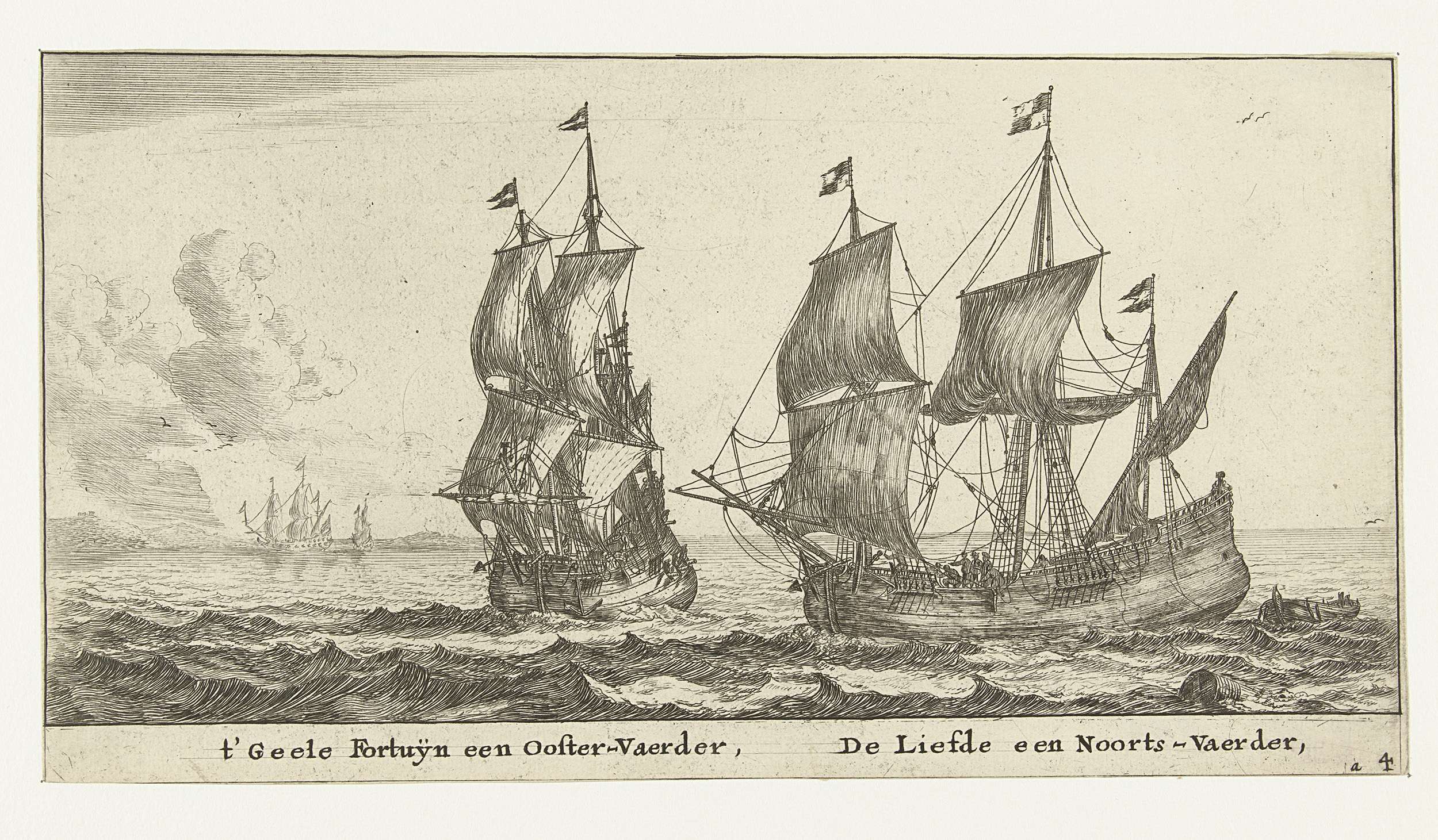 De schepen 't Gele Fortuin en De Liefde, by Reinier Nooms, public domain