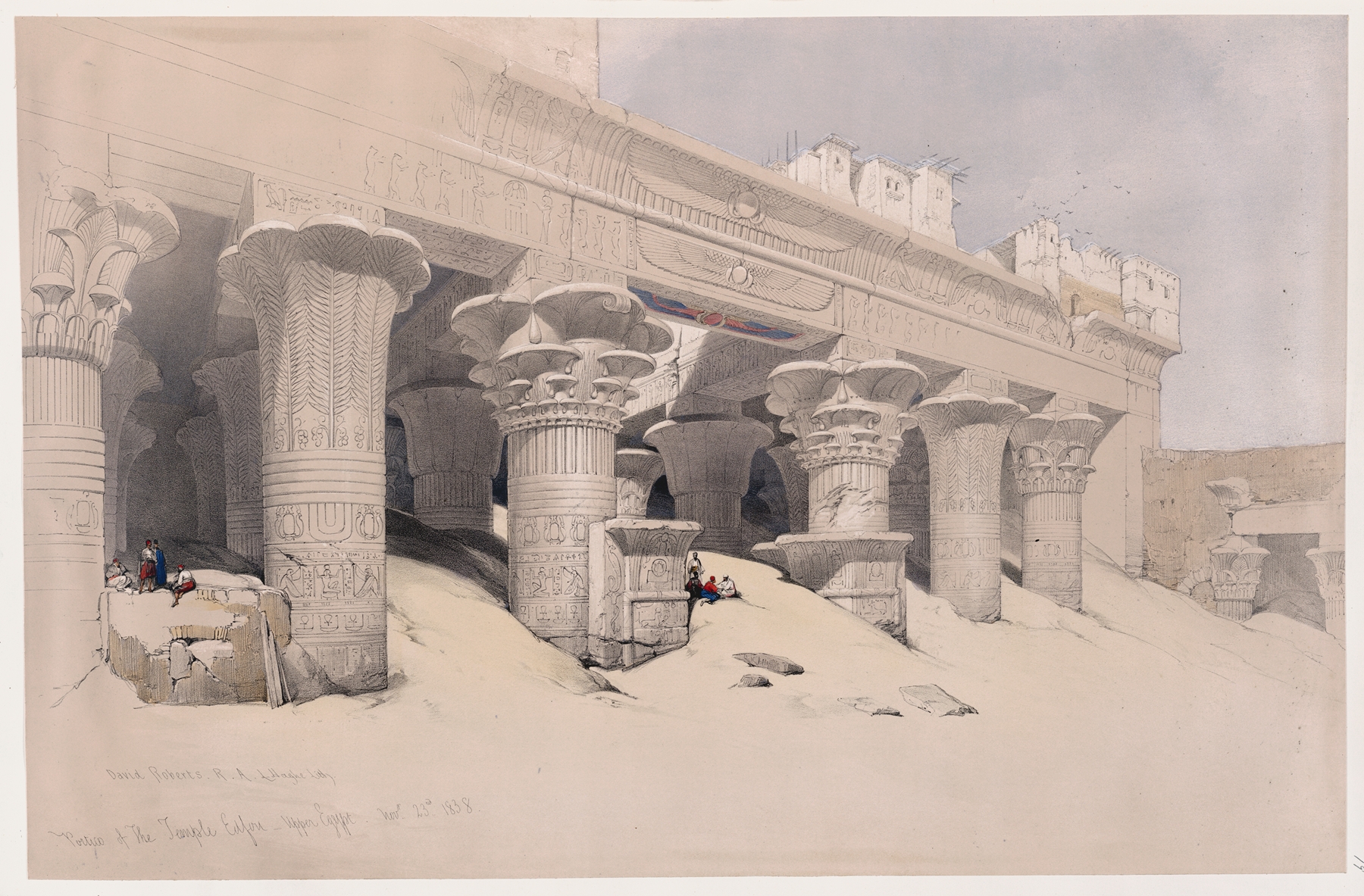 Portico of the Temple of Edfou, oil on canvas by David Roberts