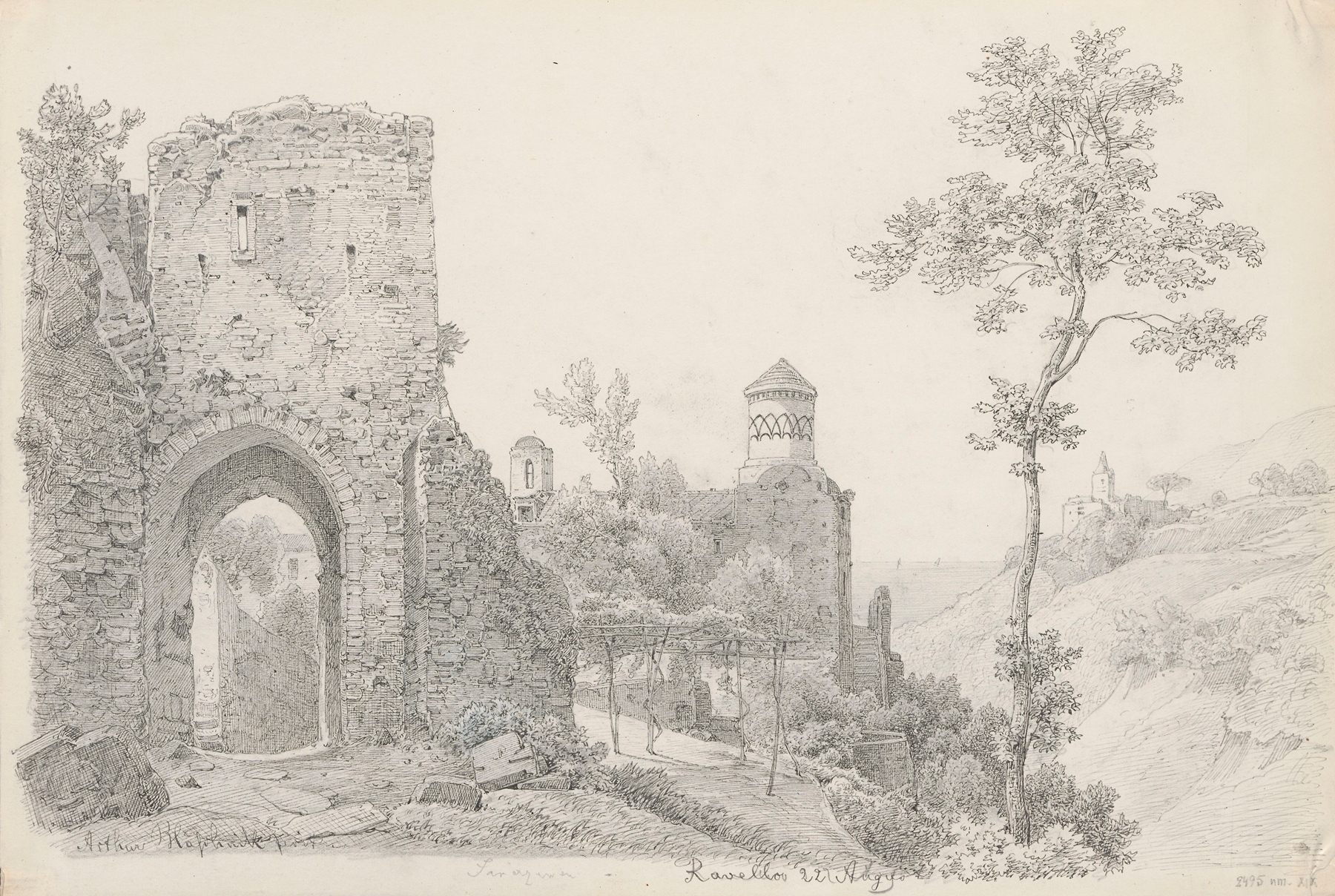 View of Villa Rufolo in Ravello, by Arthur Blaschnik, public domain