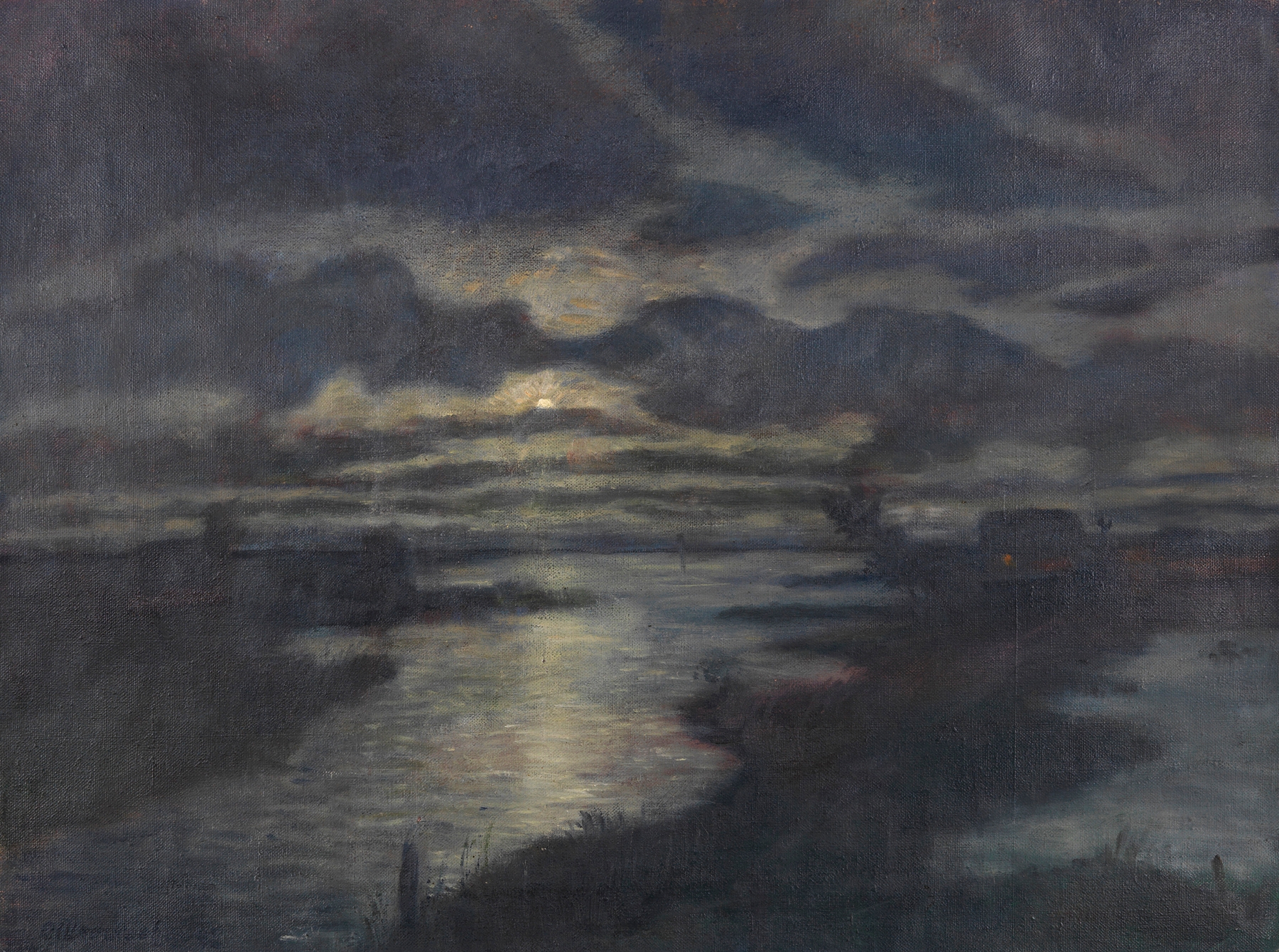 Mondnacht, by Otto Modersohn, public domain