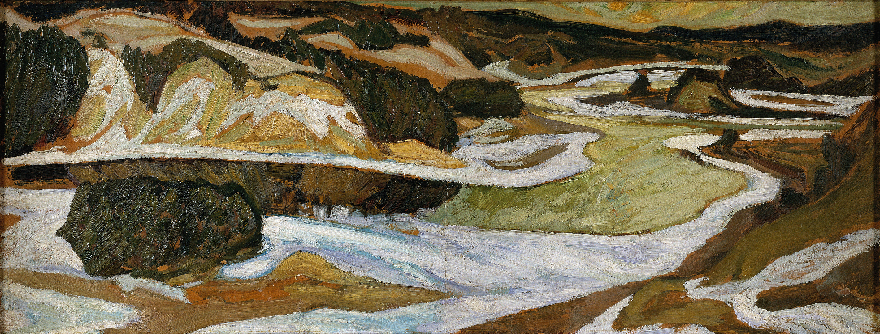 Landscape of The River Ångermanälven by Helmer Osslund, oil painting