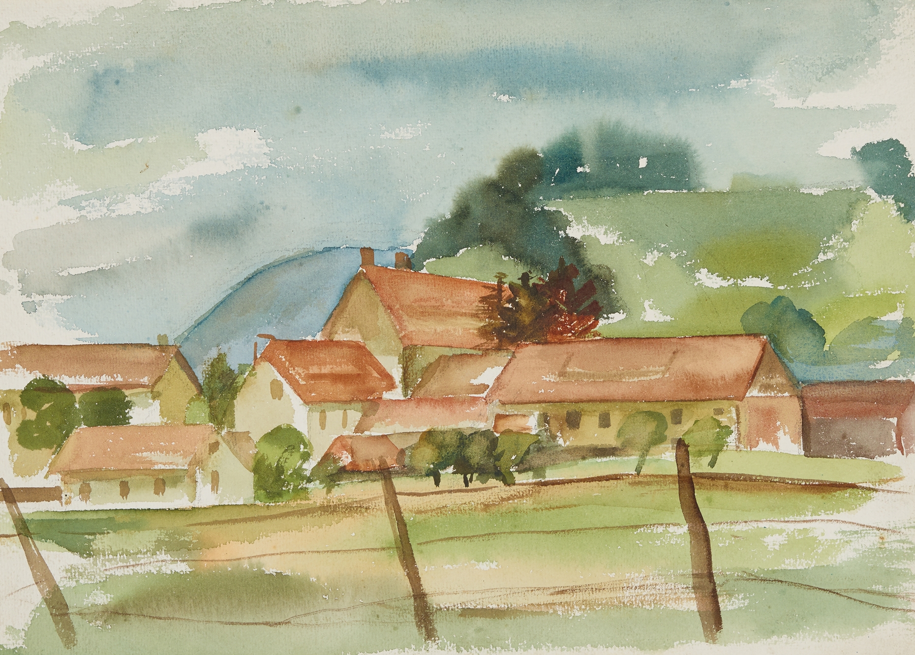 Glasfabrik beim Kalvarienberg, by Anny Dollschein, public domain