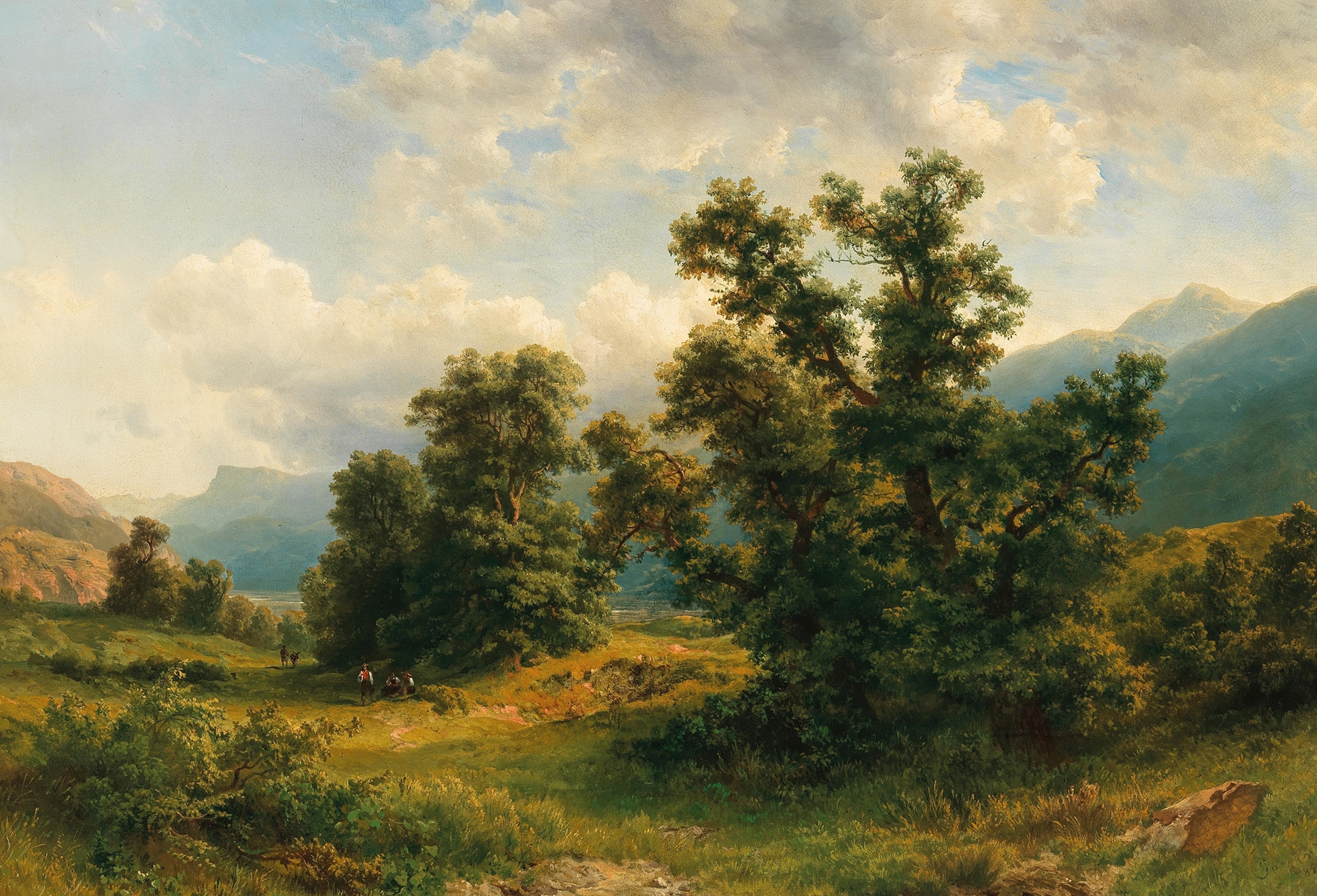 Landscape with hills and sky by Gustav Maria Jäger, oil painting