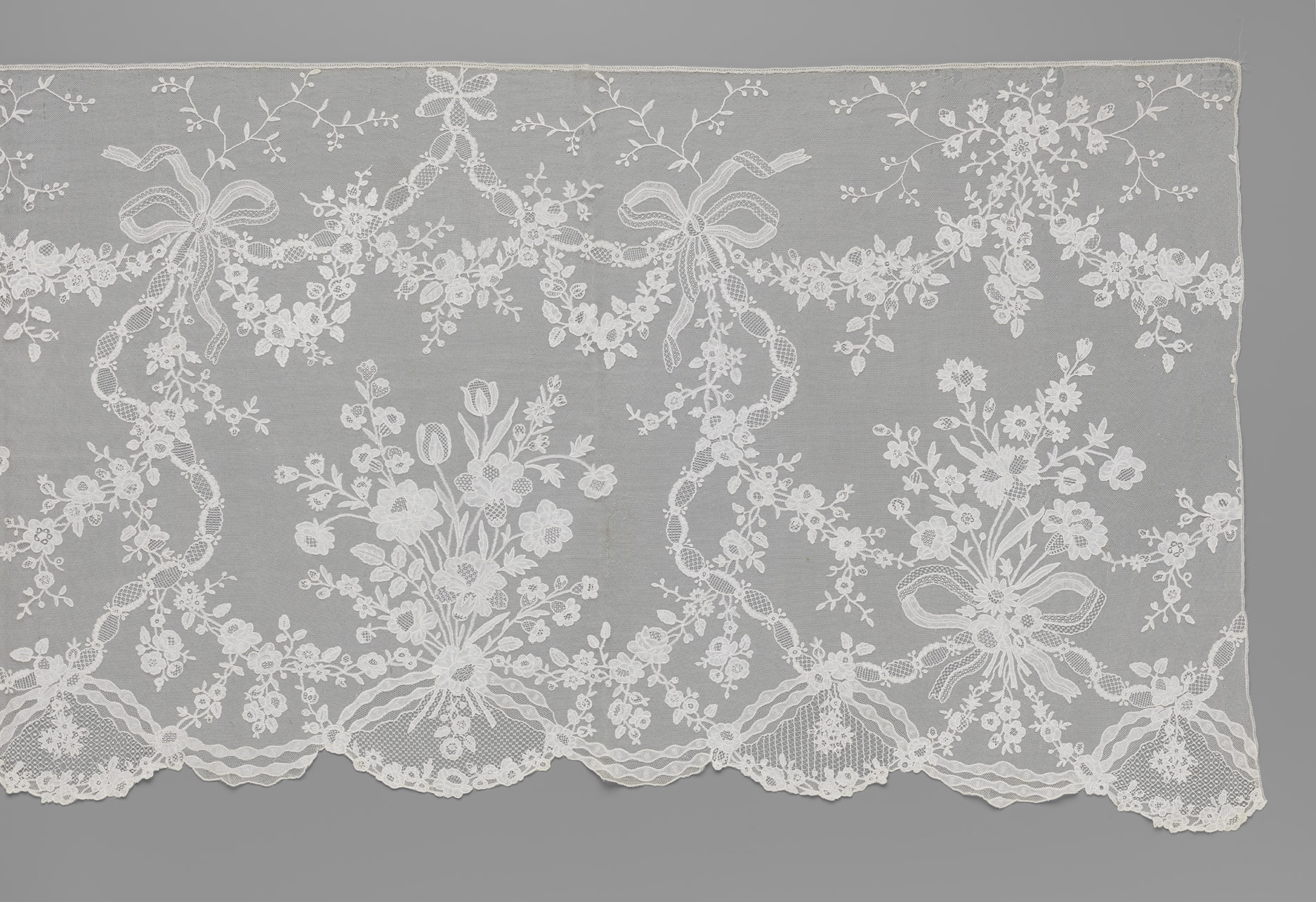 Lace work featuring floral patterns by Unknown Artist