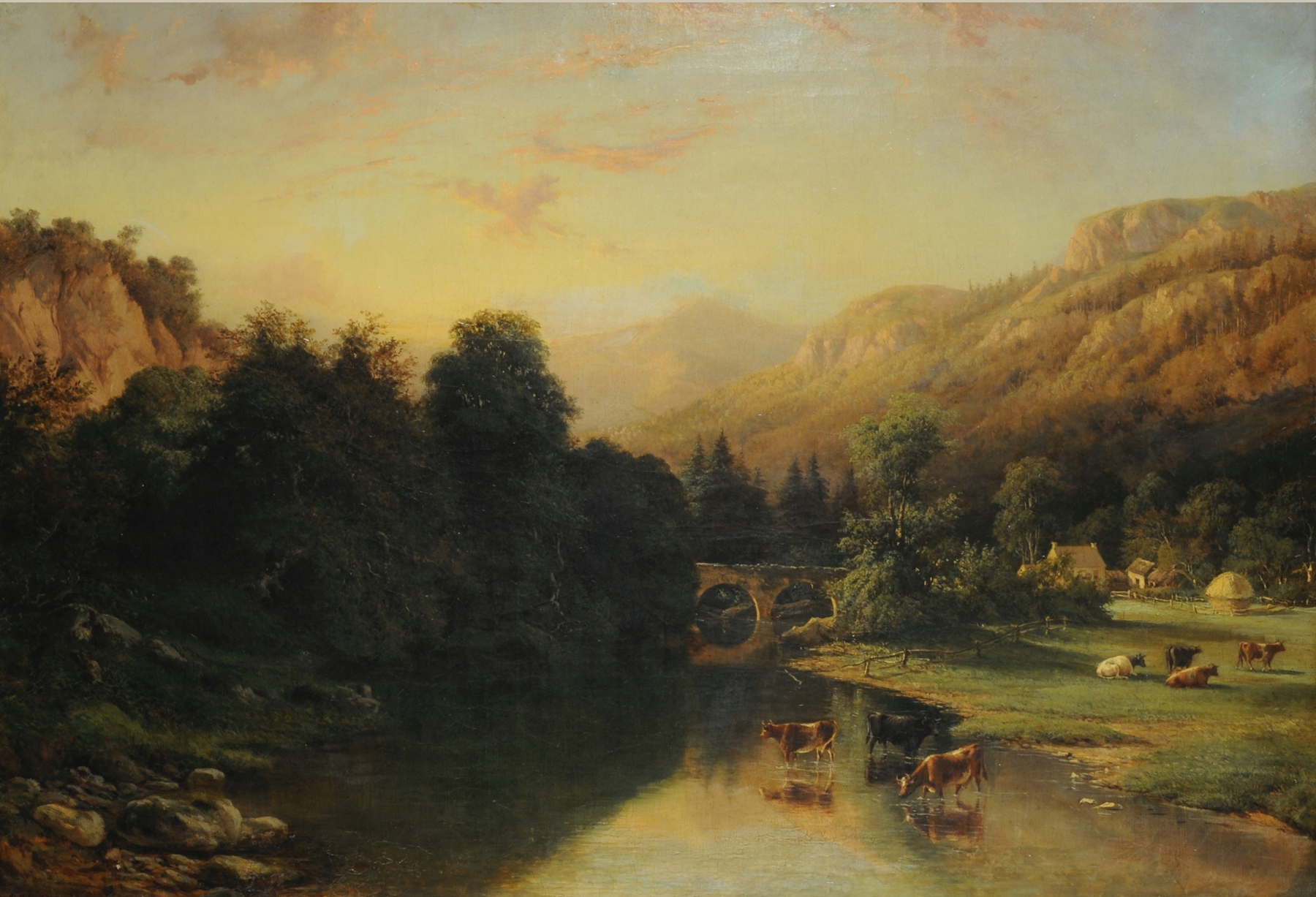 Landscape with gentle foliage by Enrique Sheridan, oil on canvas